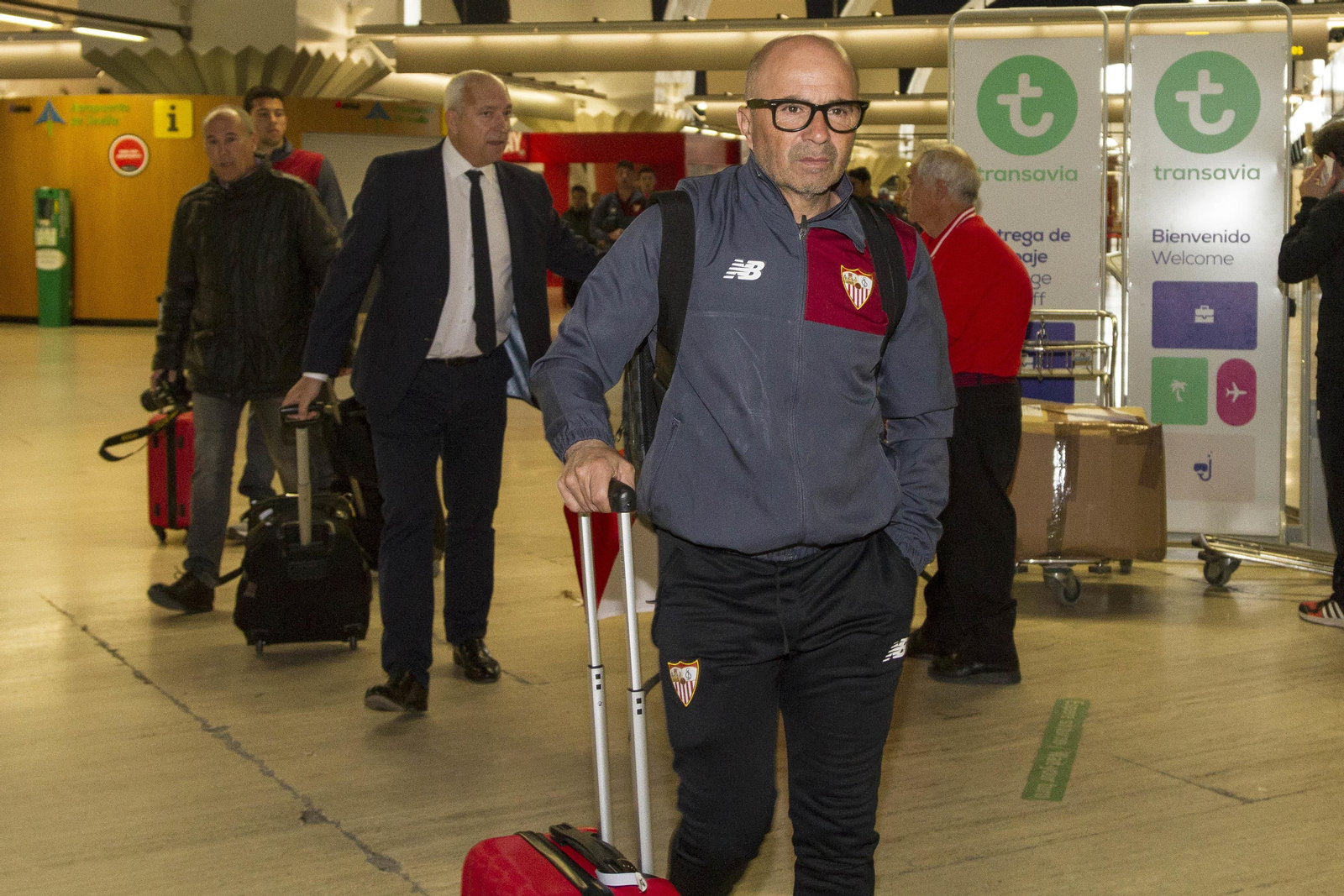 Sampaoli, en el aeropuerto de San Pablo.