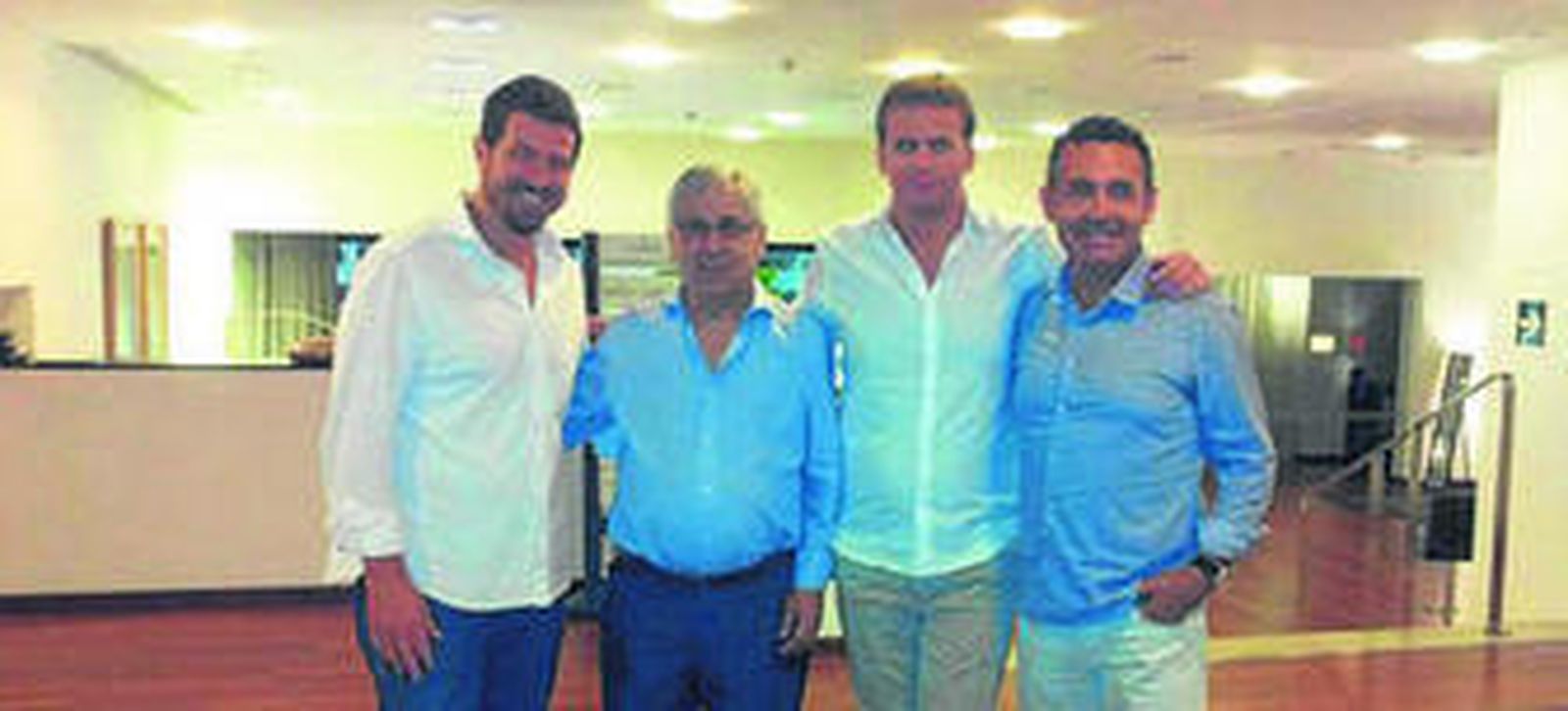 Gaucci (i), Muñoz, Macchi y García, en Antequera en septiembre de 2013.