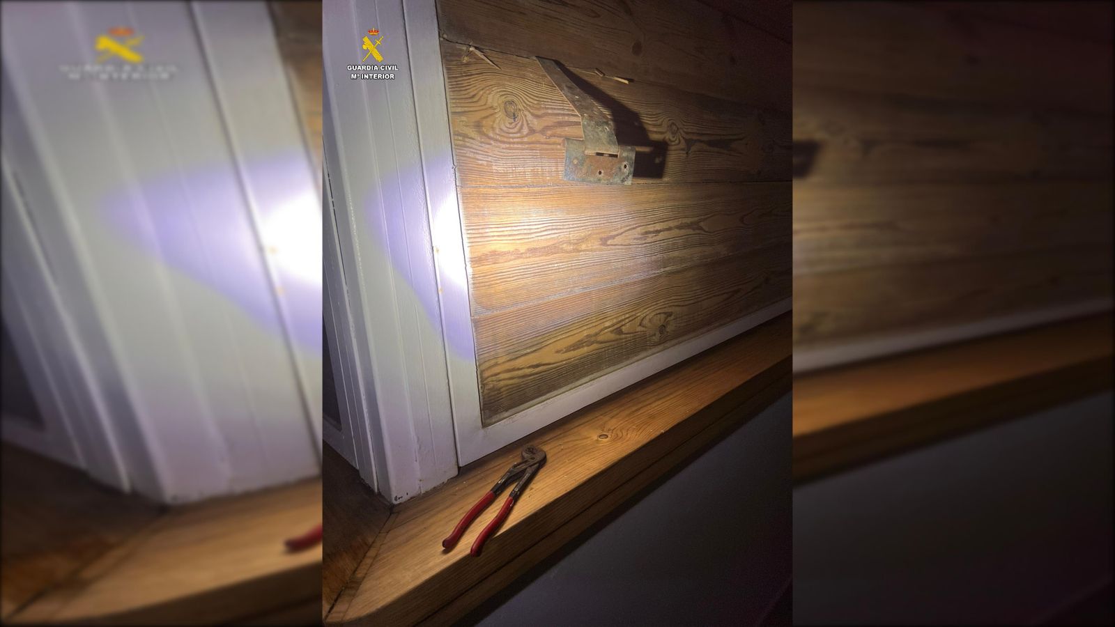 La entrada del establecimiento de Torreguadiaro, forzada por el arrestado.