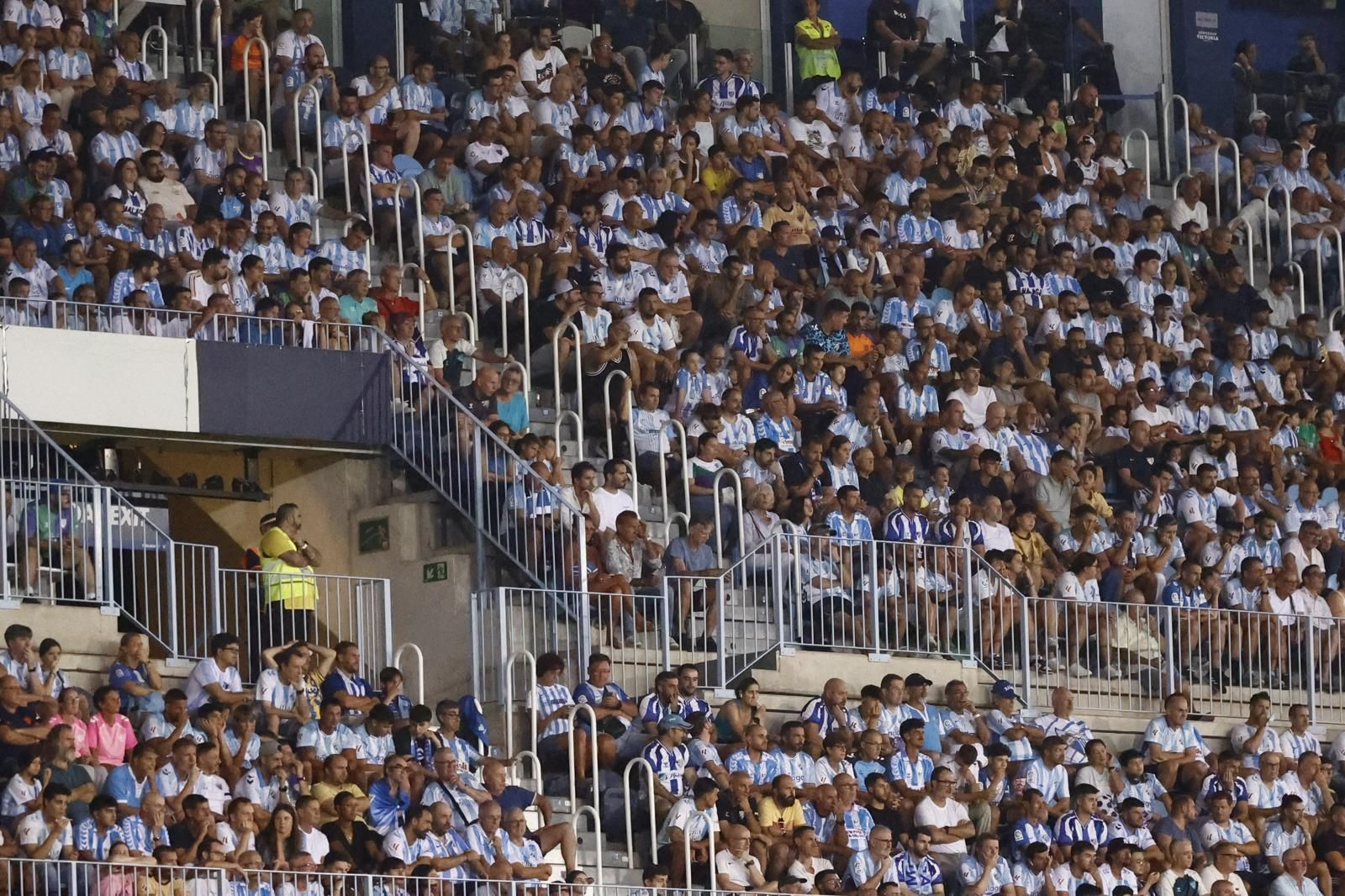Las gradas de La Rosaleda en el Málaga CF-Real Sociedad B