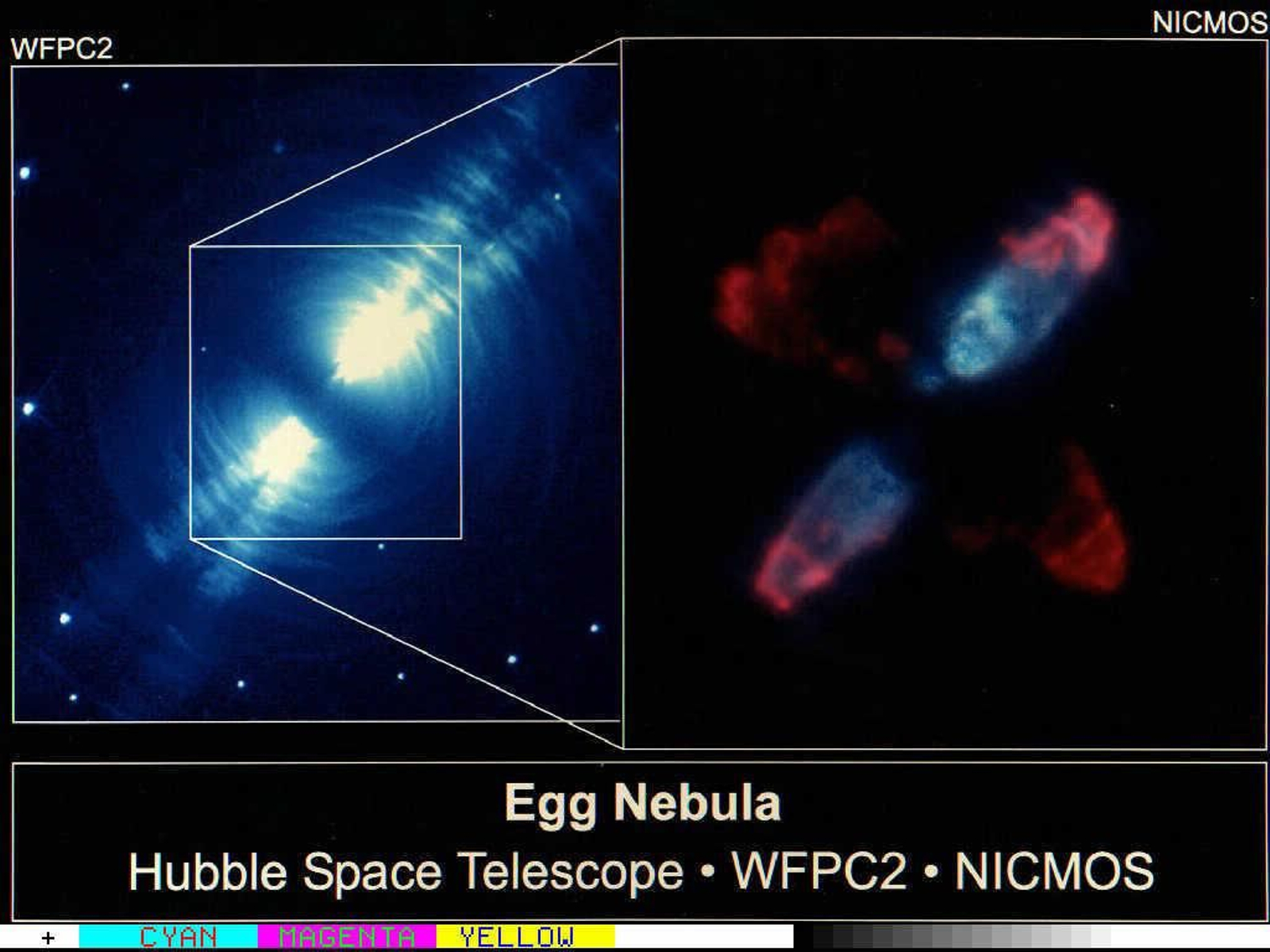 La nebulosa del Huevo (RAFGL 2688) como aparece en el espectro visible de luz.