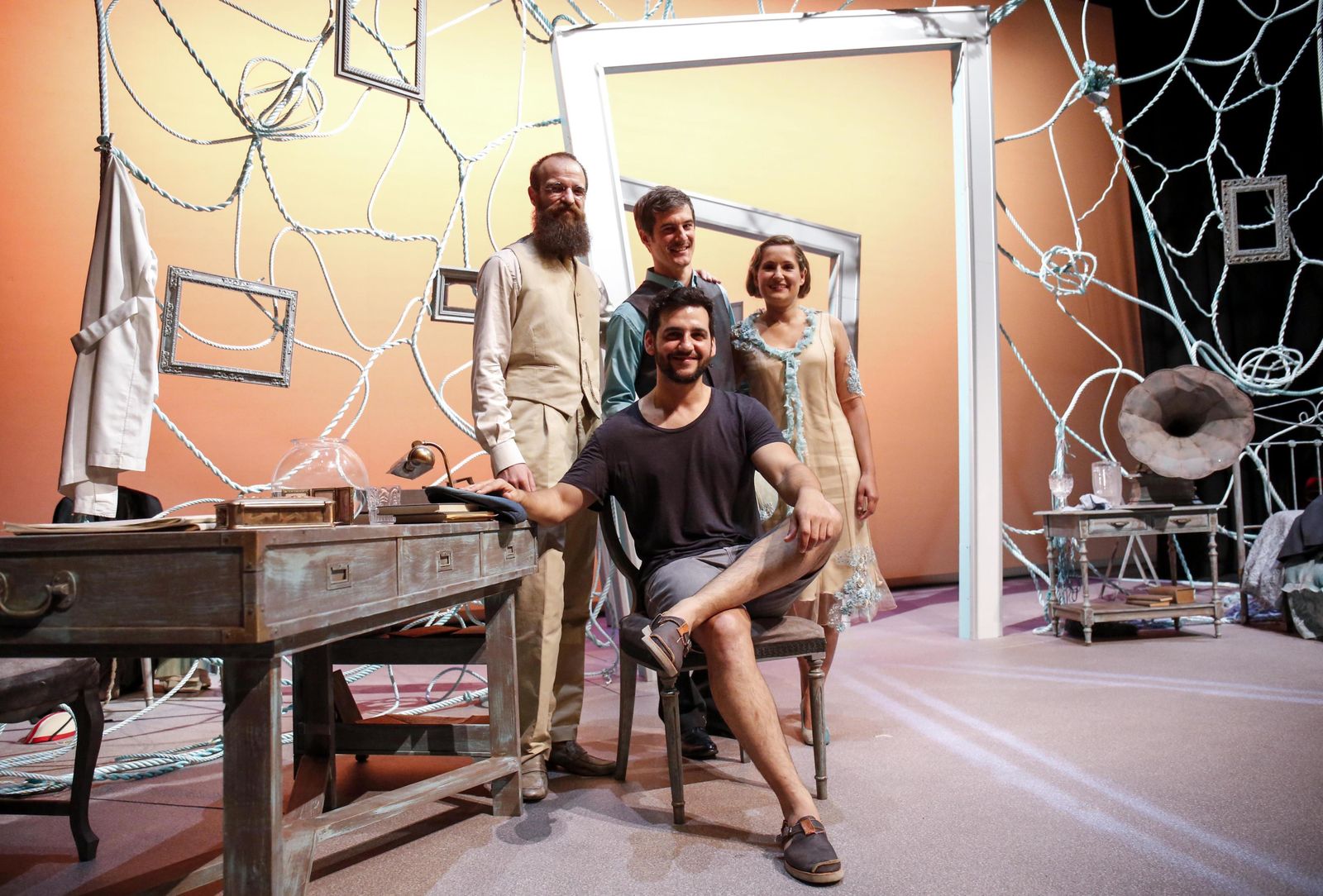 Steven Lance, Ángel Velasco, Esther Lara y Fran Perea, ayer, en el Echegaray.