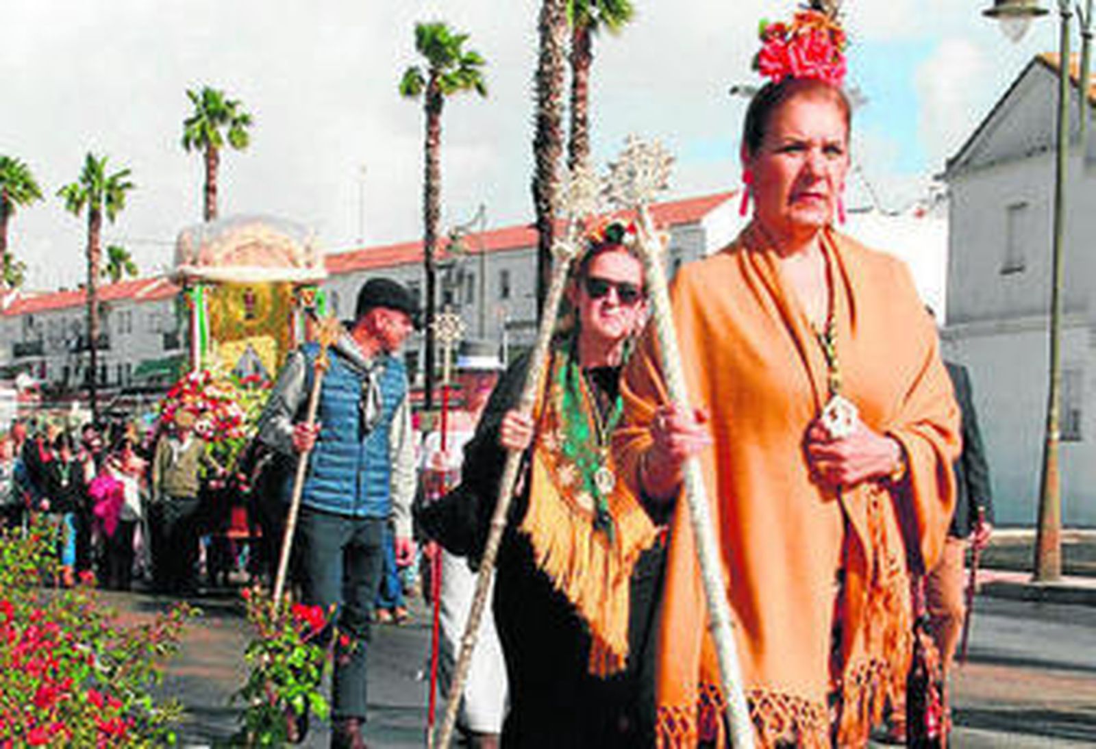 La carreta con el estandarte de San Isidro.