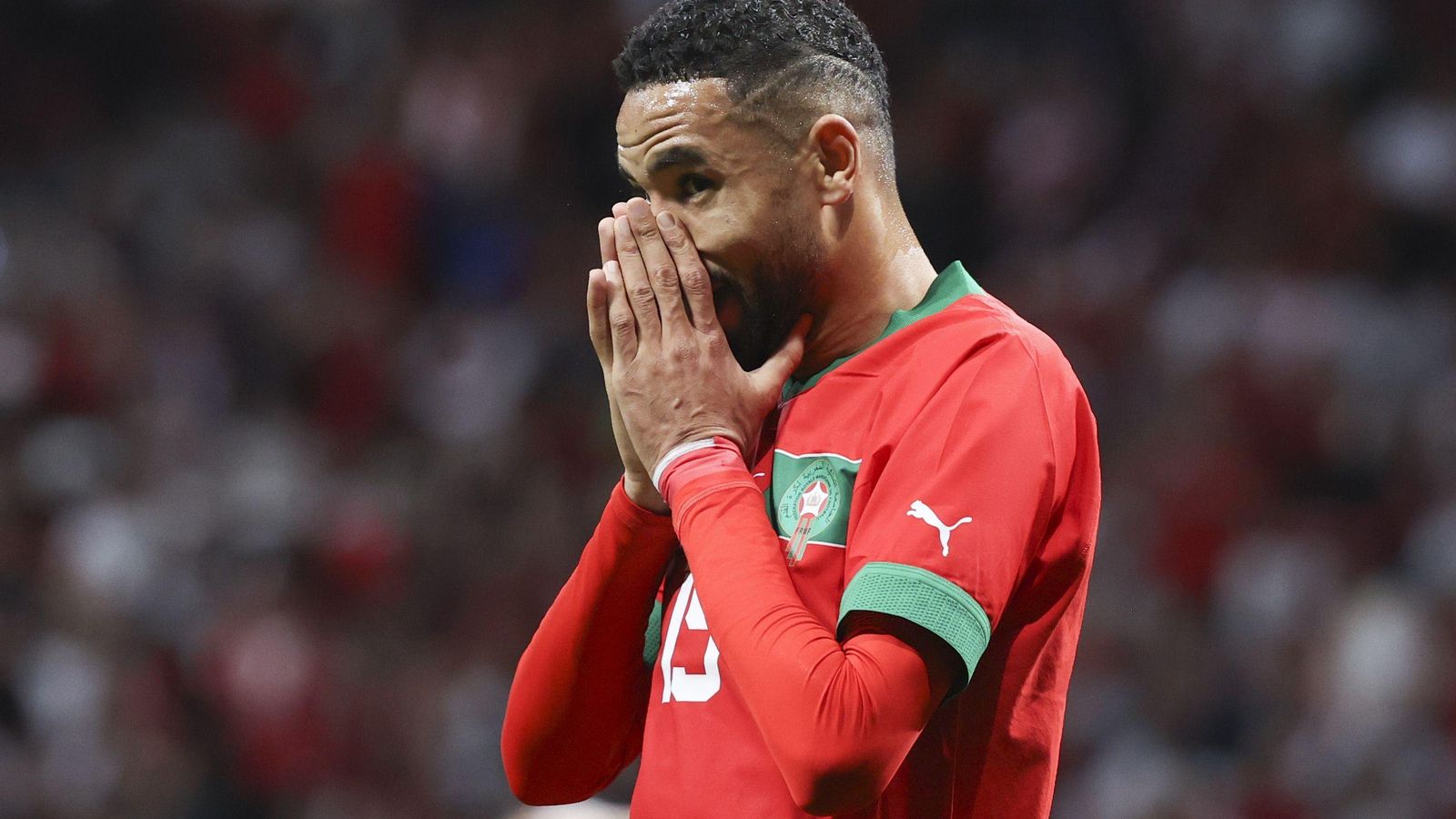 En-Nesyri, en un amistoso de Marruecos ante Perú en marzo pasado.