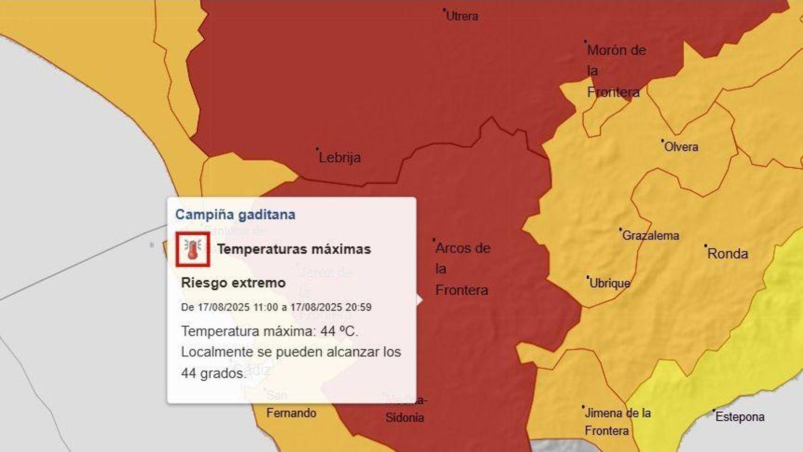 Previsión de la Aemet para este domingo.