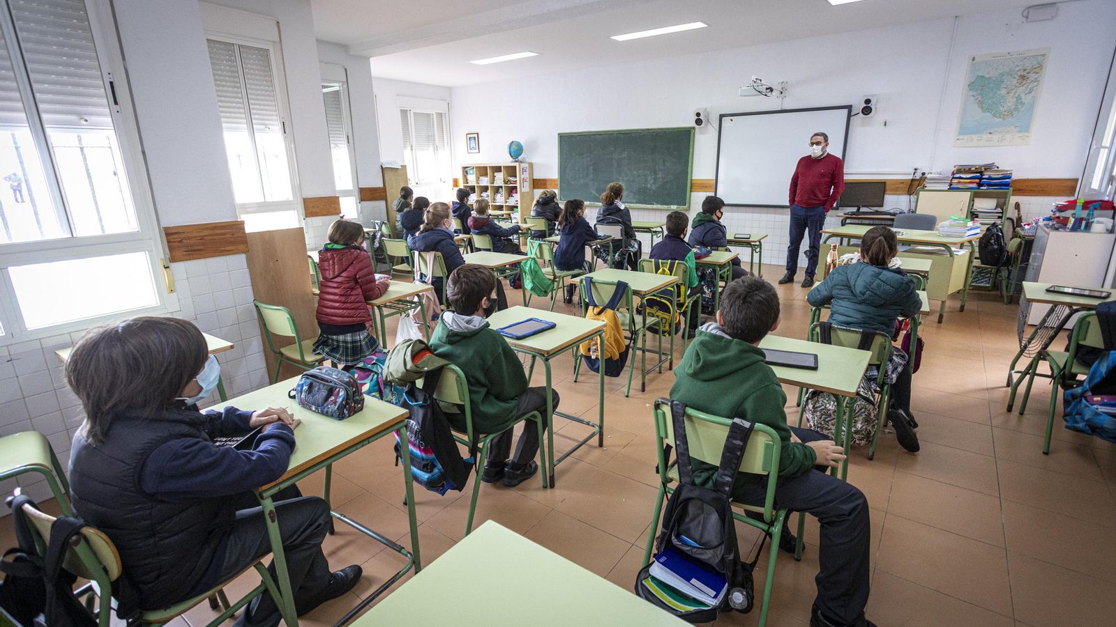Una clase actual en el colegio Argantonio.