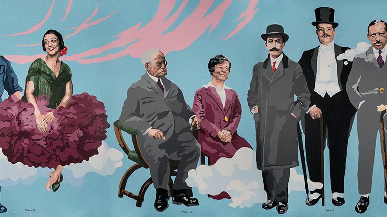Parte del mural de Herminio Molero del que se extrae la imagen del cartel del XVII Festival de Música Española de Cádiz Manuel de Falla Parte del mural de Herminio Molero del que se extrae la imagen del cartel del XVII Festival de Música Española de Cádiz Manuel de Falla