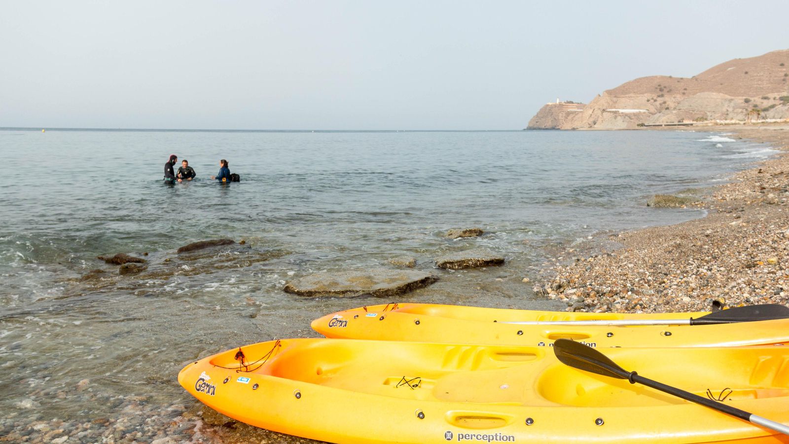 Momentos antes de realizar la inmersión