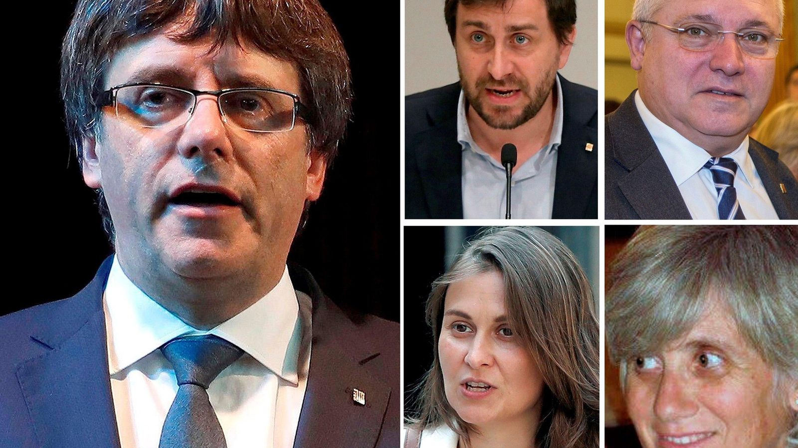 Puigdemont y los cuatro 'ex consellers'