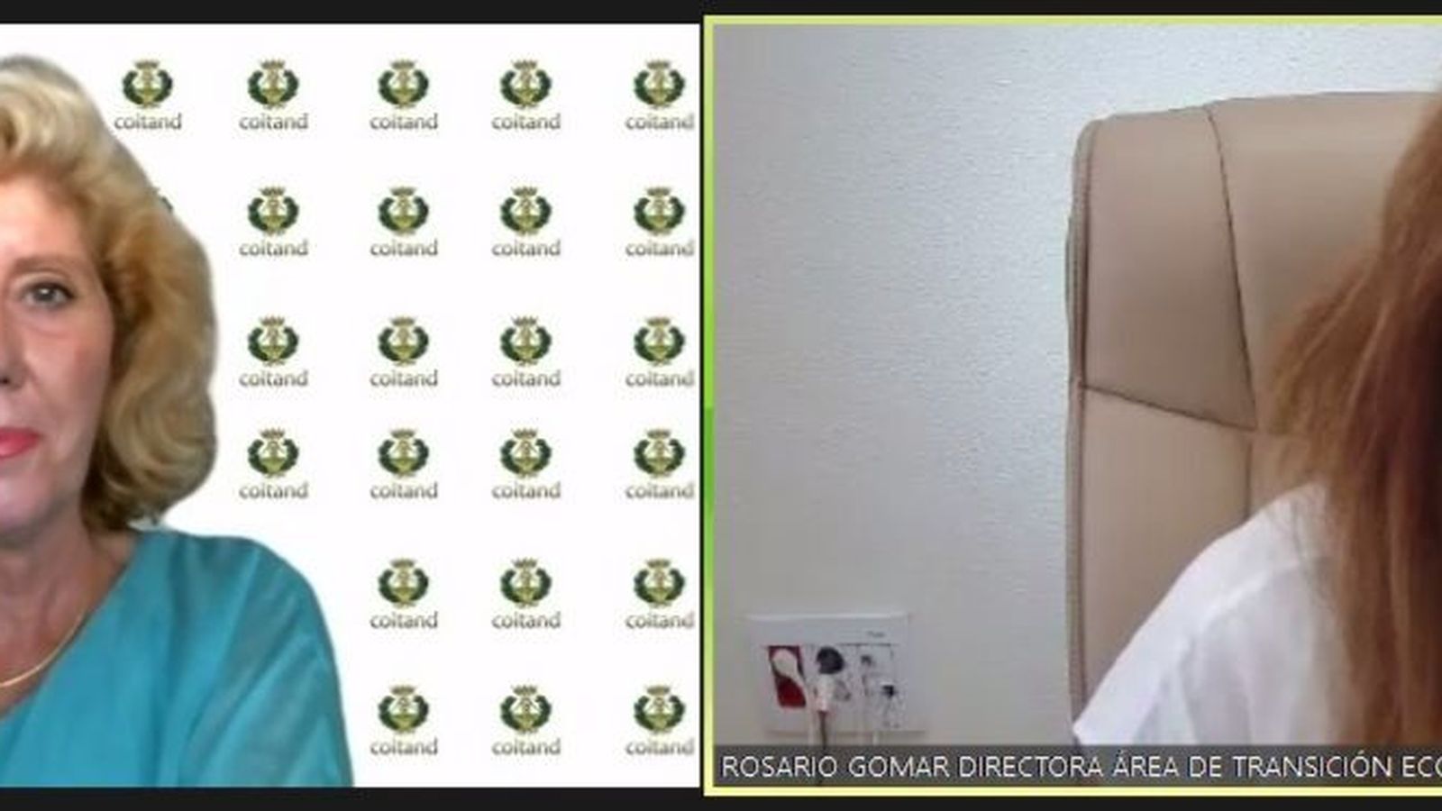 Manuela Aguilera Sánchez, Delegada de Cádiz del Coitand y Rosario Gomar Núñez, Directora del Área de Transición Ecológica y Desarrollo Urbano Sostenible