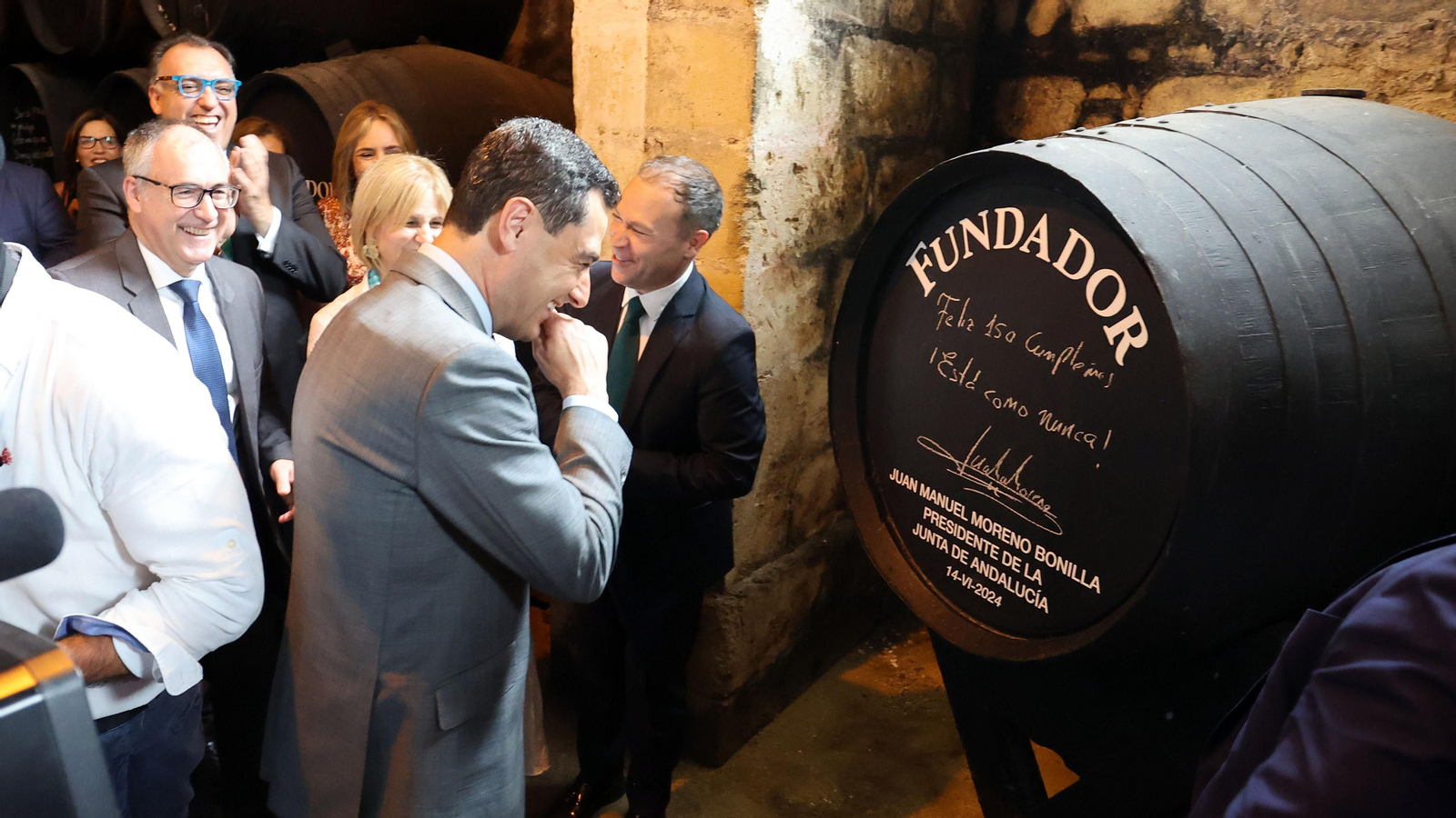 Juanma Moreno en la celebración del 150 aniversario de Fundador