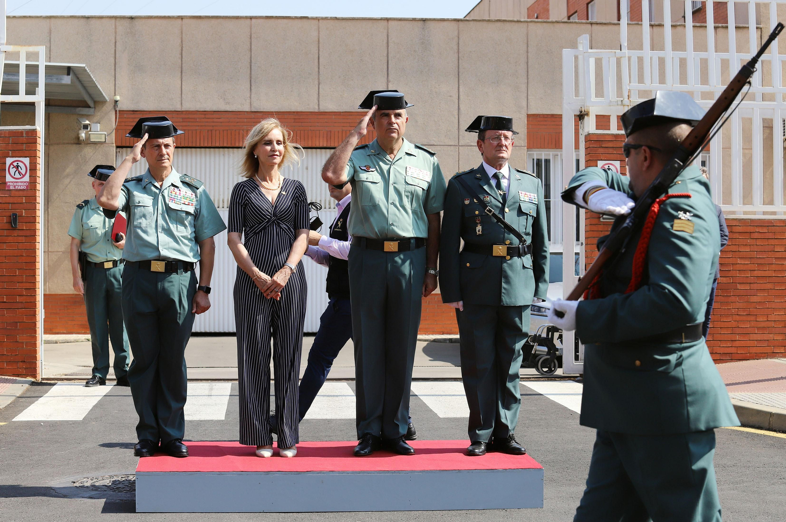 Imágenes de la toma de posesión de Andrés López como coronel jefe de la Comandancia de la Guardia Civil en Huelva