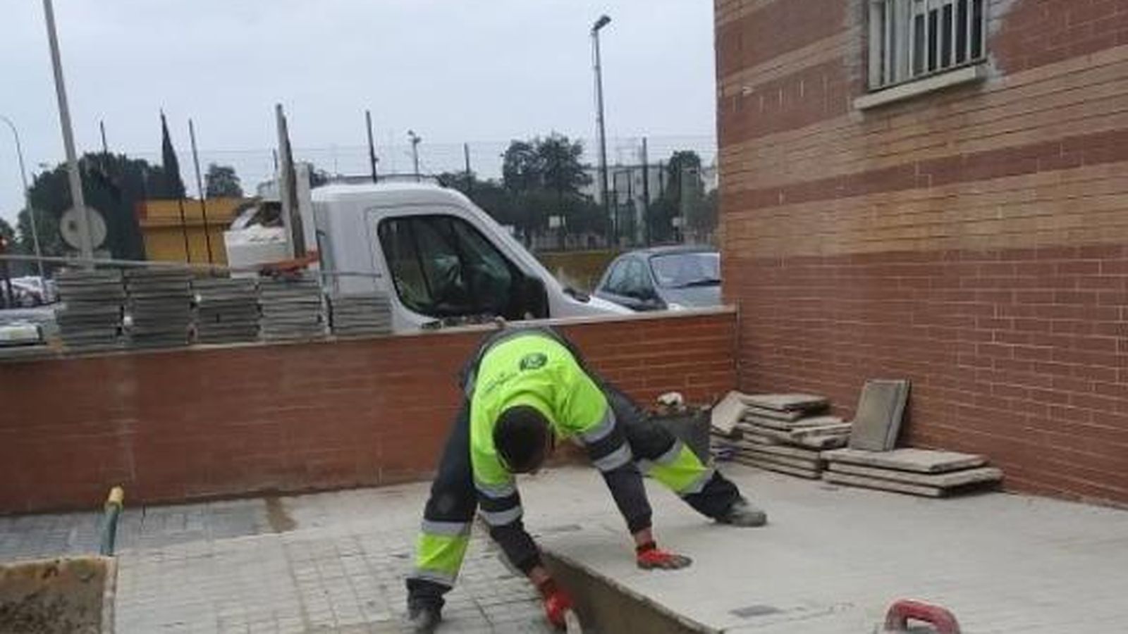 Trabajos en la plaza Antonia Quijana