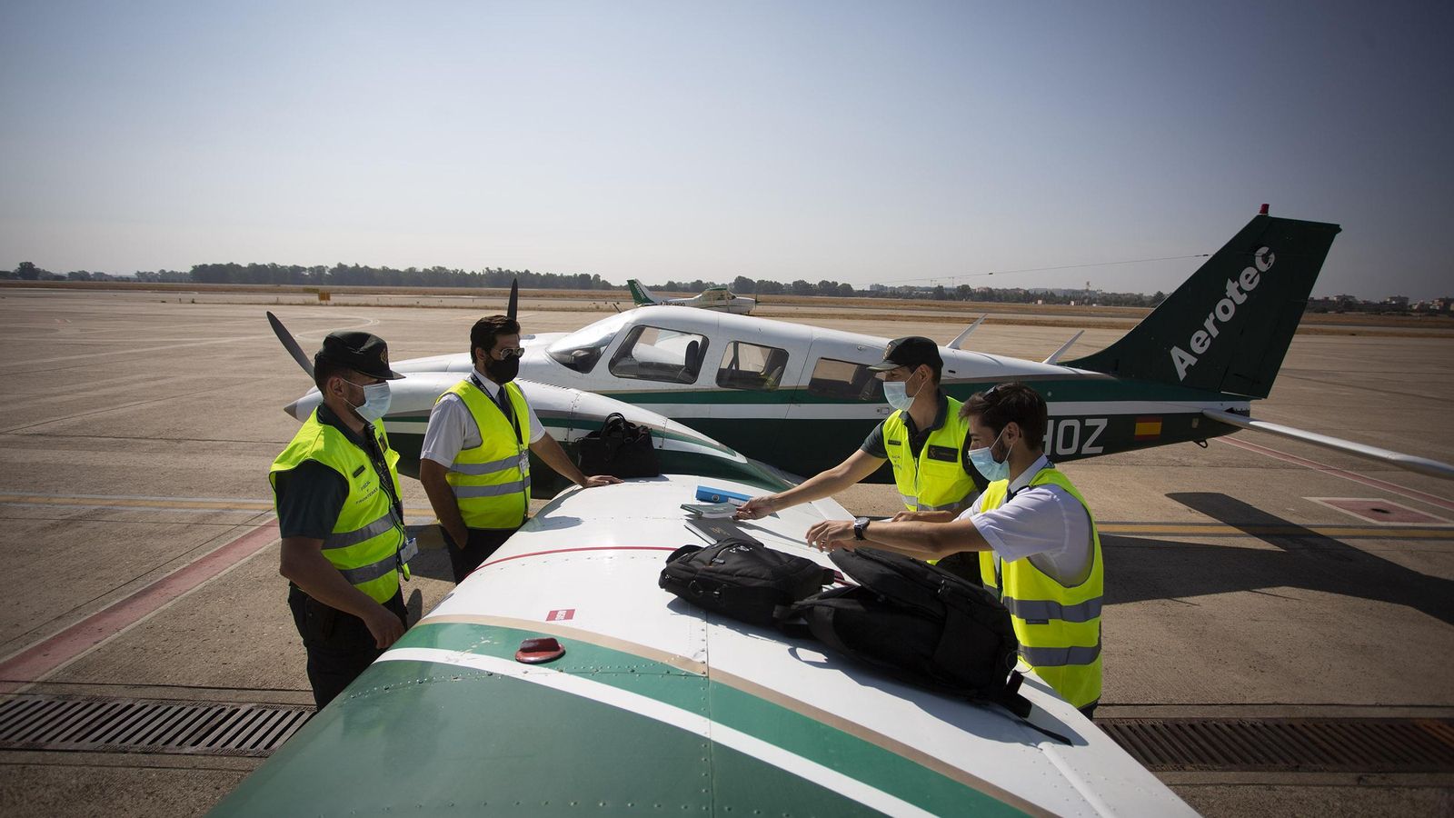 Trabajos en el aeropuerto de San Pablo.