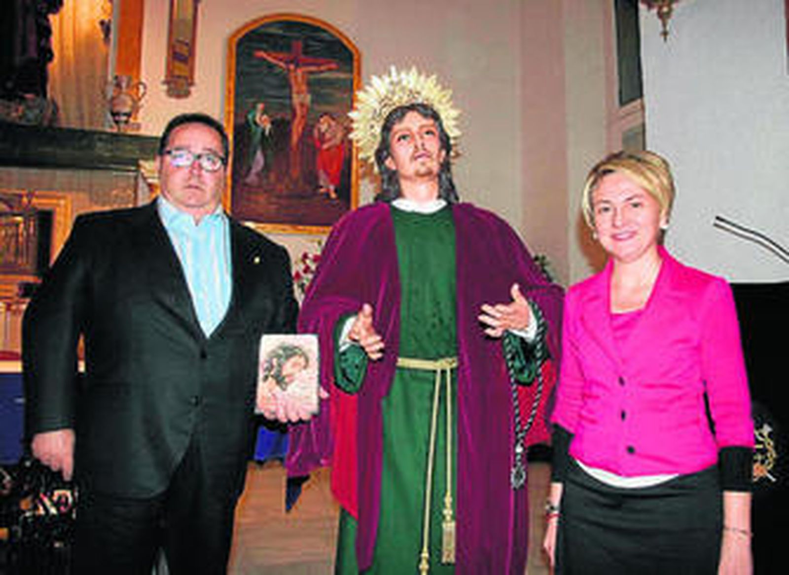 El concejal y la teniente alcalde, durante el evento celebrado en la Iglesia San Roque.