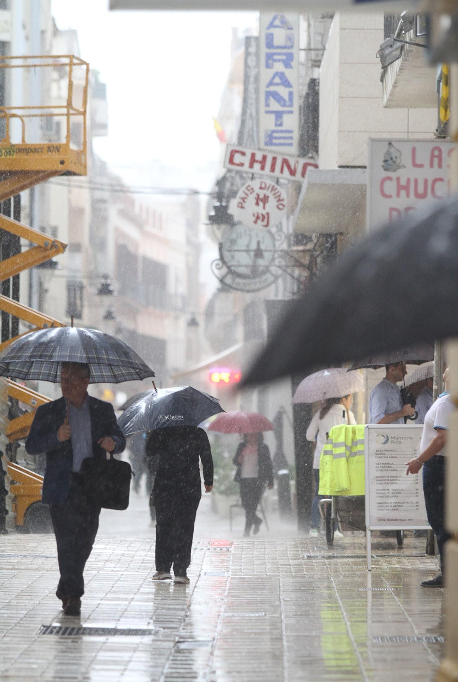 Imágenes del temporal de lluvia en Huelva.
