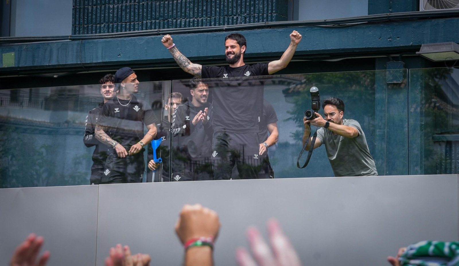 La celebración del Betis en el Villamarín