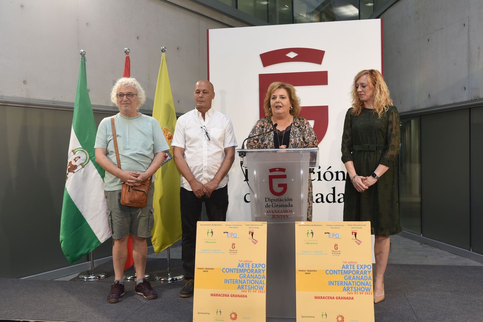 Imagen de la presentación de la exposición internacional de arte contemporáneo