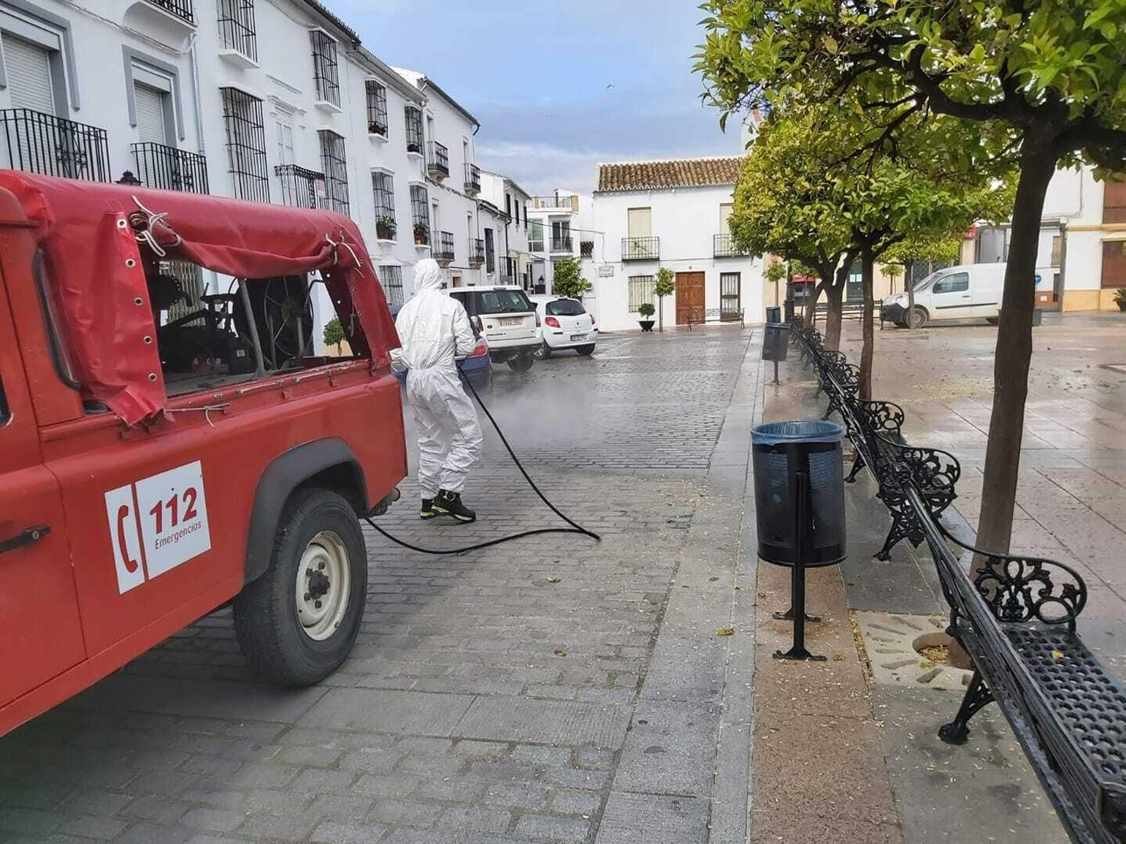 Labores de desinfección en Palenciana.