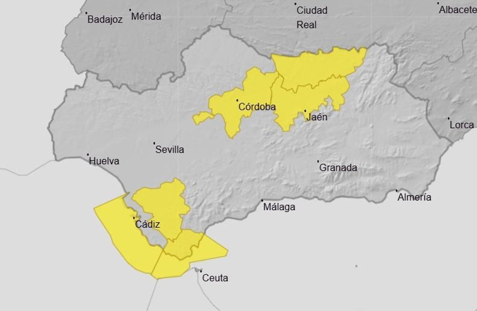 Avisos activos por la Aemet en Andalucía para este sábado 6 de septiembre.