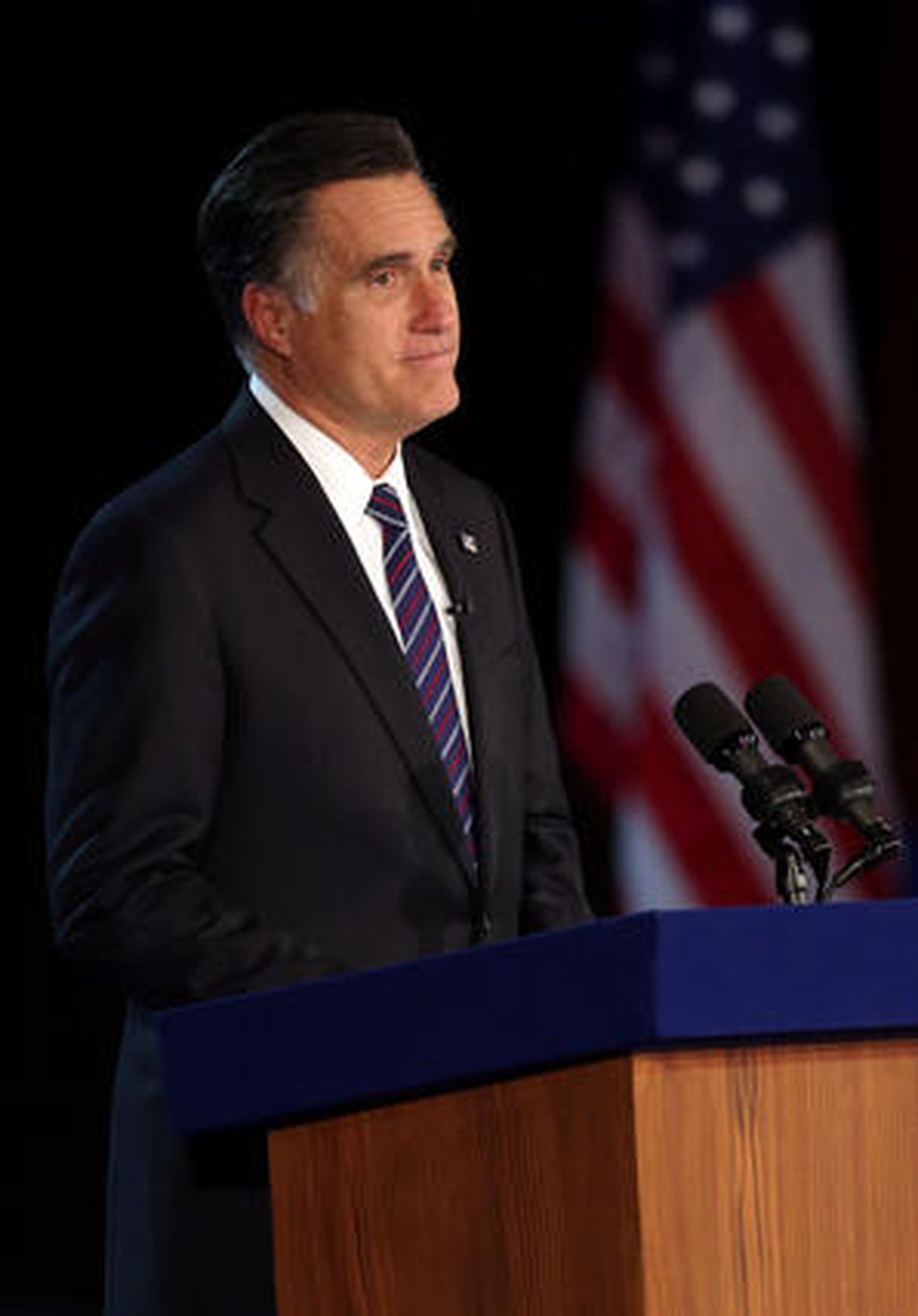 Romney reconoce su derrota ante sus simpatizantes.

Foto: Afp