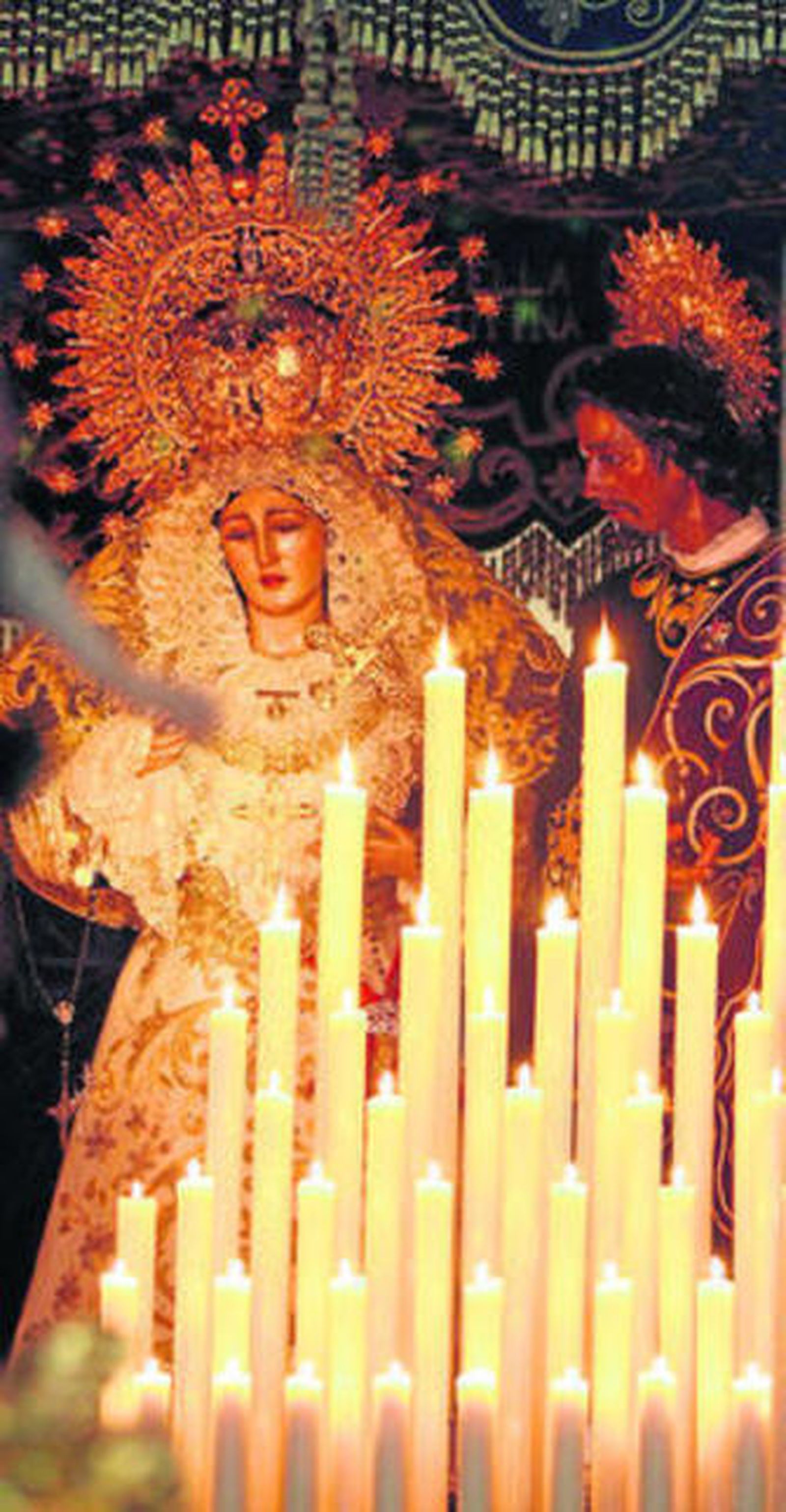 El paso de Jesús Nazareno, en el interior del templo en la Madrugada, tras anunciarse que no saldría la cofradía.