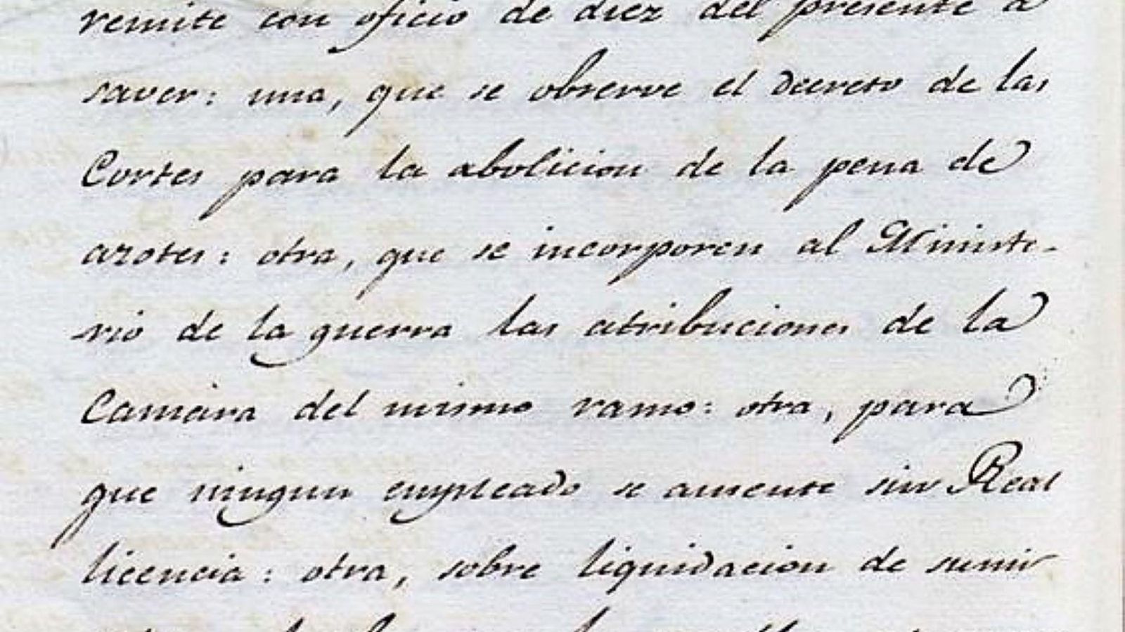 Real Orden por la que se prohíben los azotes.