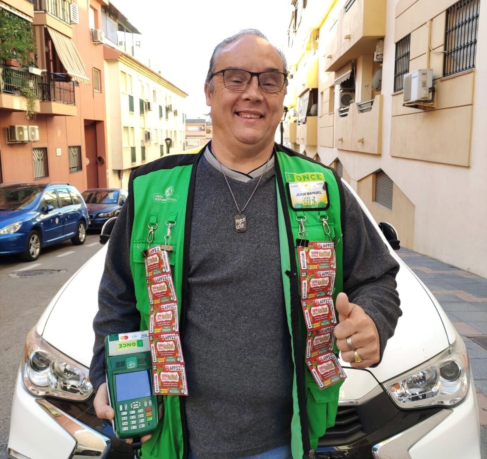 El vendedor de la ONCE Juan Manuel Sánchez.