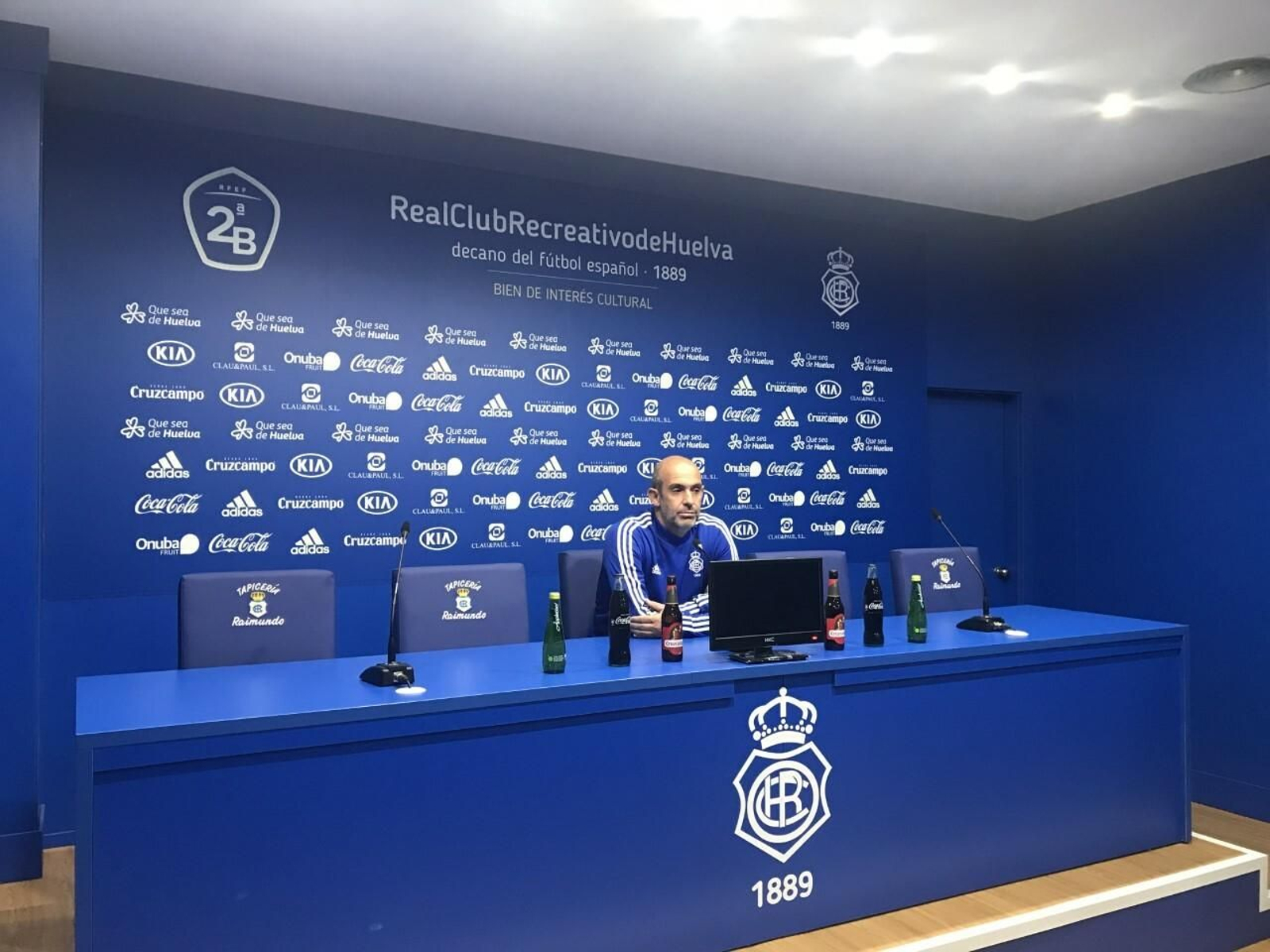 Monteagudo, durante la rueda de prensa previa al duelo con la Balona.