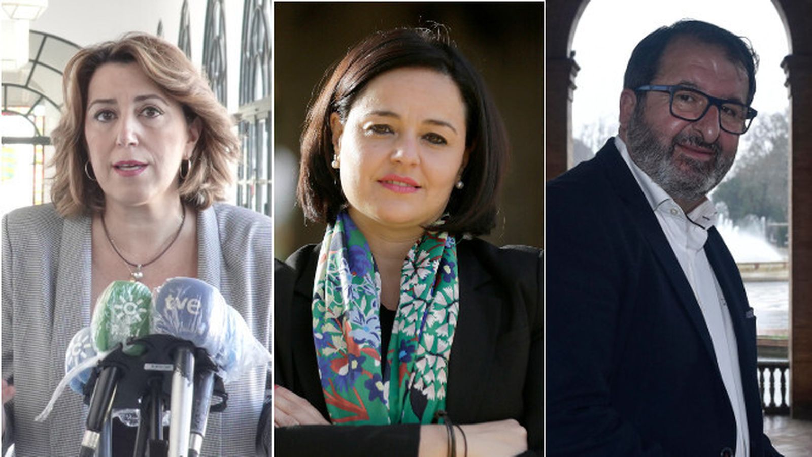 Susana Díaz, Virginia Pérez y Juan Ávila.