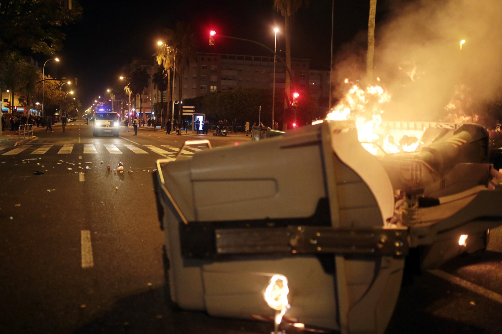 Disturbios en la manifestación de Cádiz