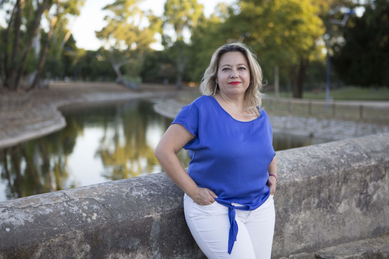 Mar Villalba en los huertos urbanos de Miraflores (Sevilla)