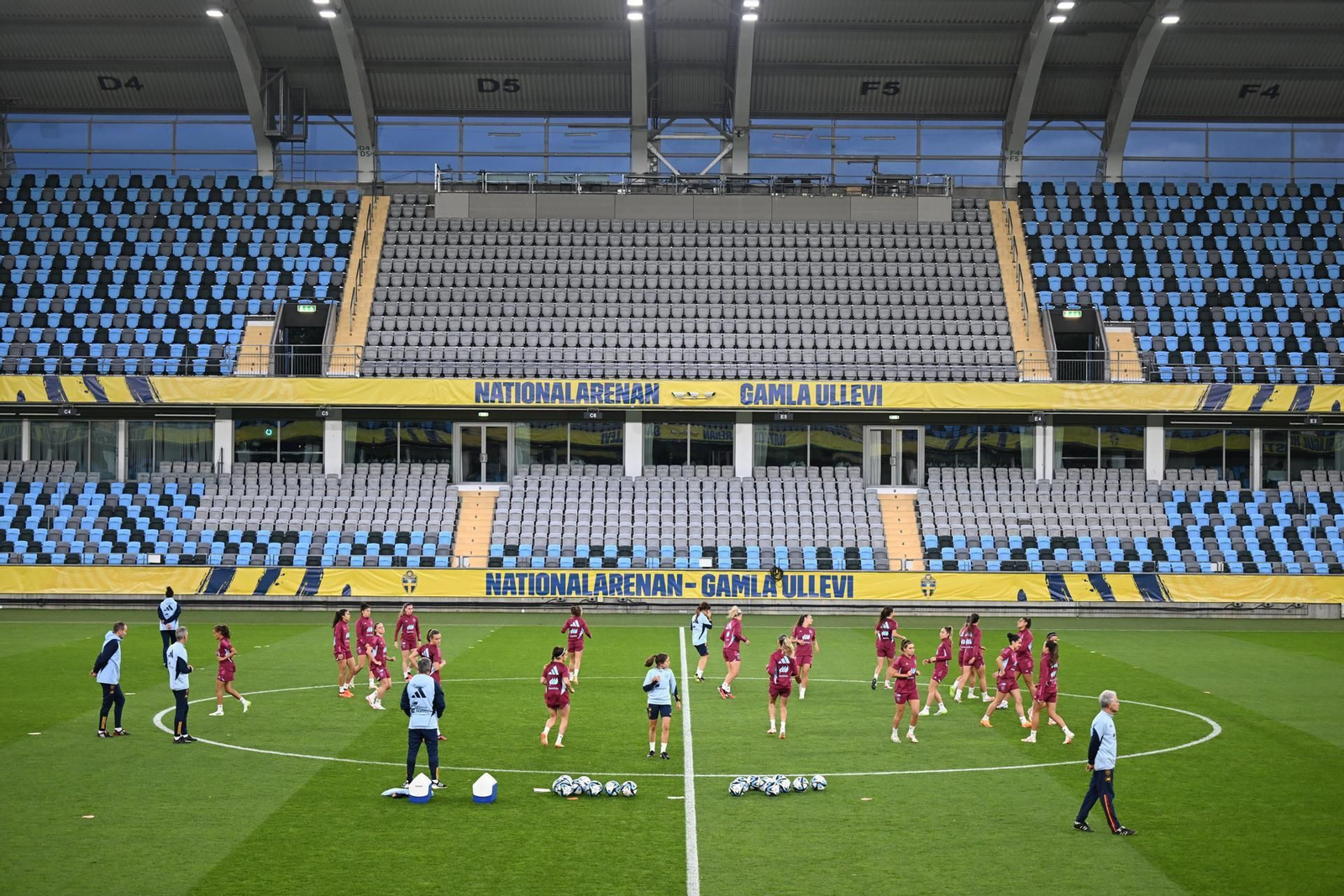 Perspectiva del entrenamiento en el Ullevi.