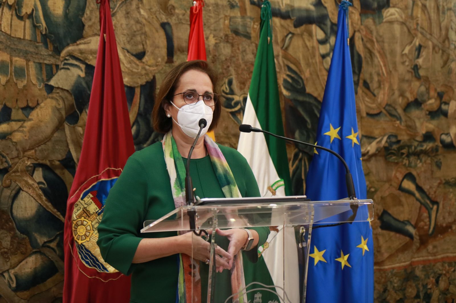 La presidenta del Imdeec, Blanca Torrent, durante la rueda de prensa.