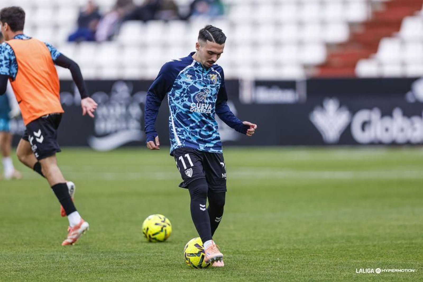 Joaquín, durante el calentamiento.