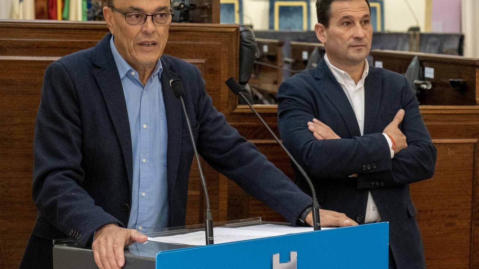 El presidente de la Diputación de Huelva, Ignacio Caraballo, y el diputado Ezequiel Ruiz.