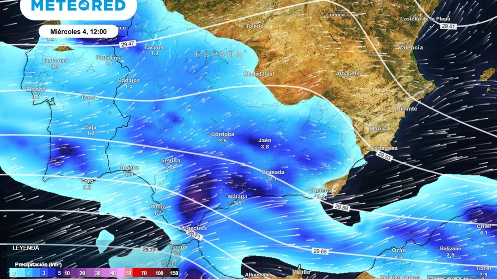 Imágen satelital de la borrasca Leonardo.