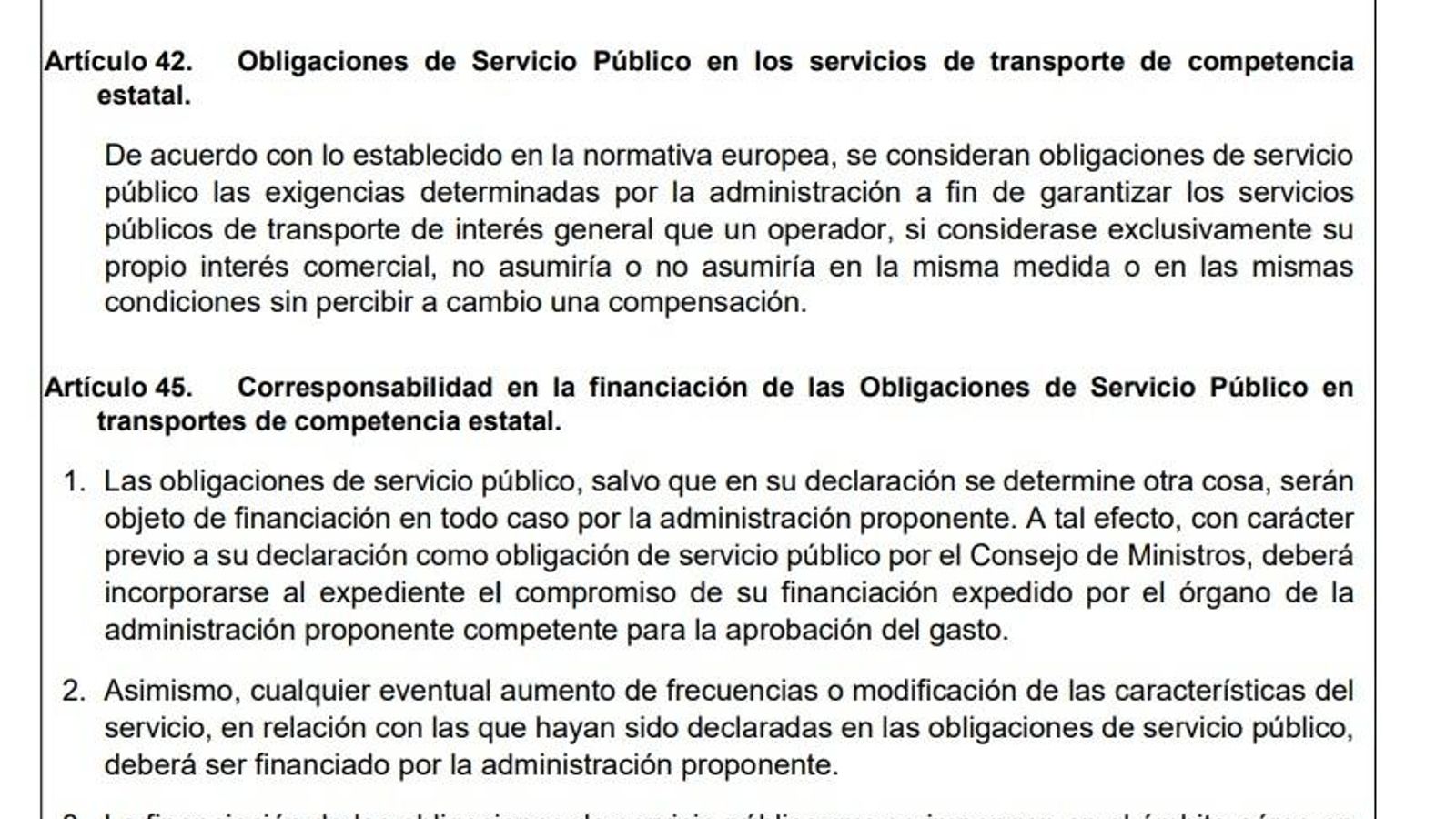 Artículo 45 de la nueva Ley de Movilidad Sostenible