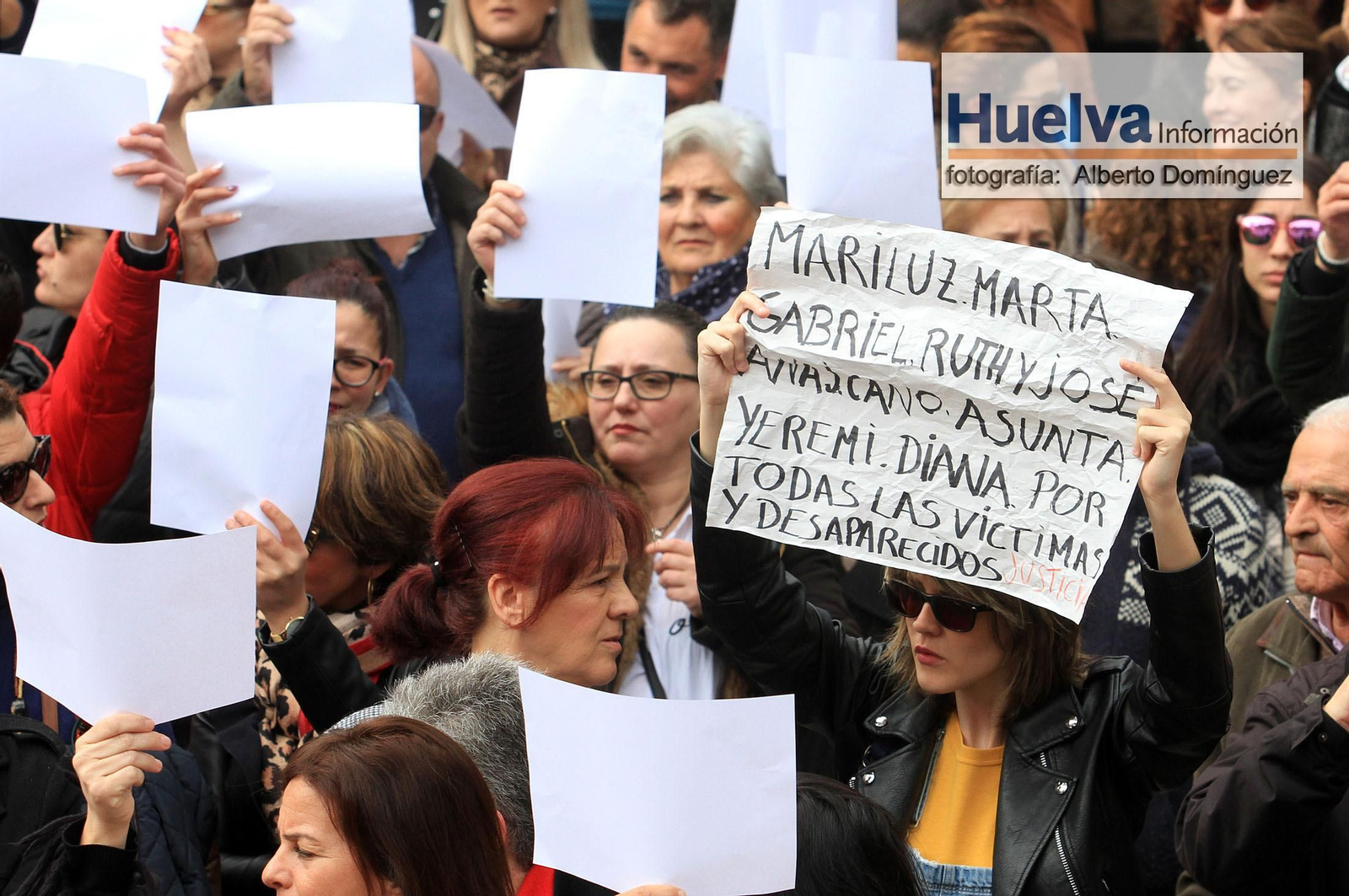 Imágenes de la manifestación contra la derogación de la prisión permanente revisable celebrada en Huelva