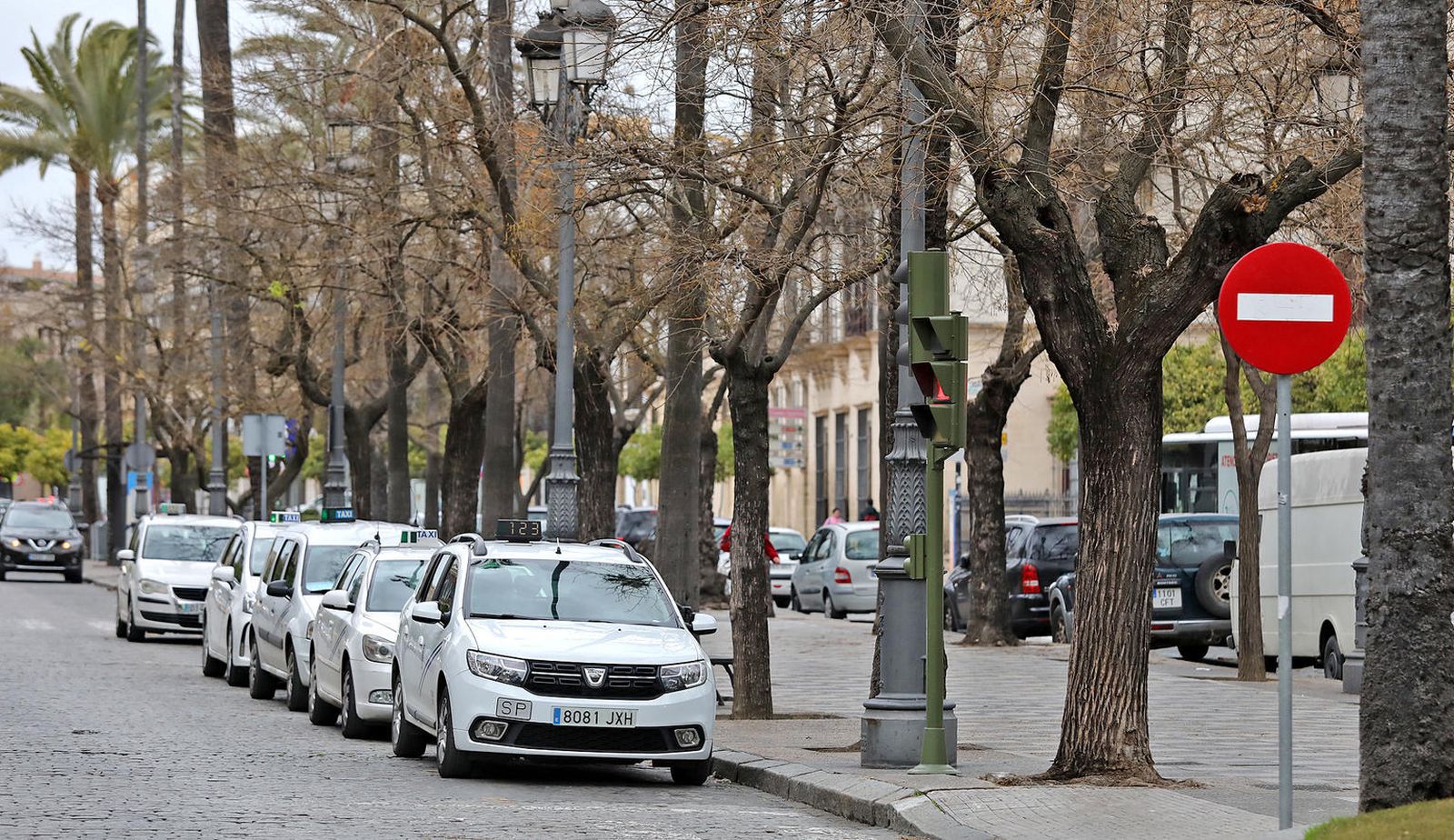 Imagen de la parada de taxis de la Alameda Cristina