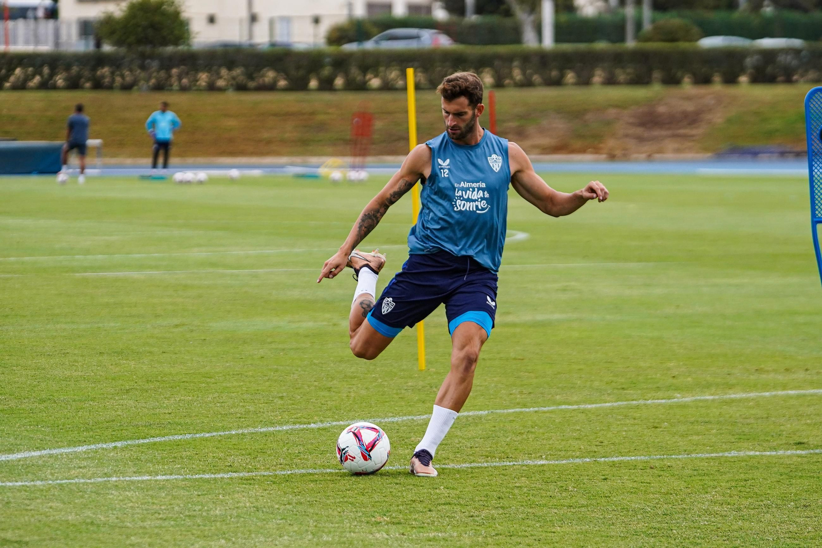 Leo Baptistao, durante la sesión de entrenamiento en el Anexo. Leo Baptistao, durante la sesión de entrenamiento en el Anexo.