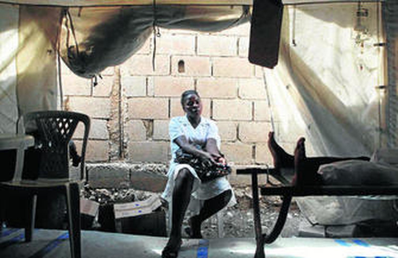 Imagen del Centro de Tratamiento de Cólera de Médicos Sin Fronteras en Puerto Príncipe, Haití.