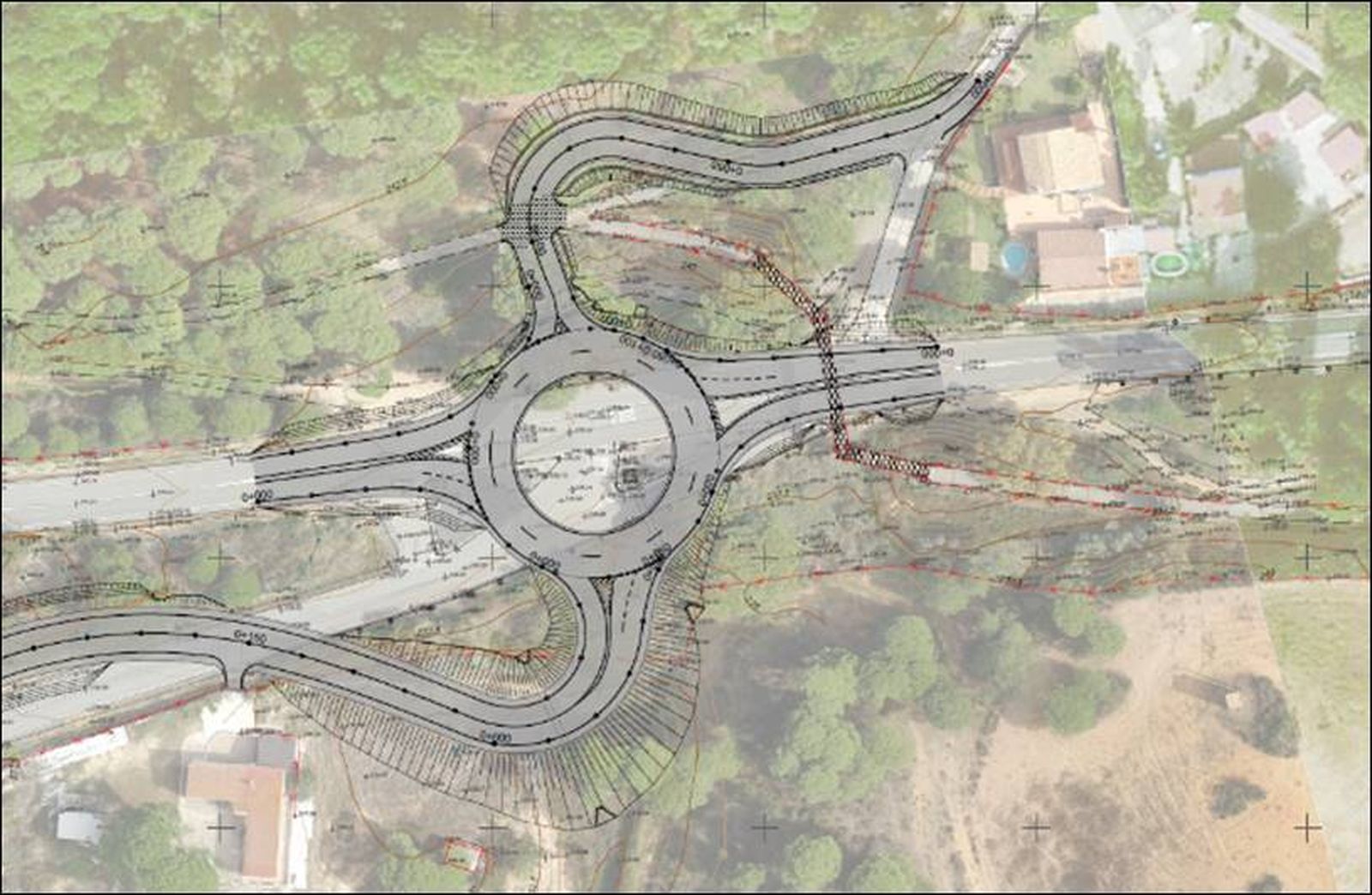 Infografía de situación de la futura glorieta en la N-435 de Valverde del Camino.