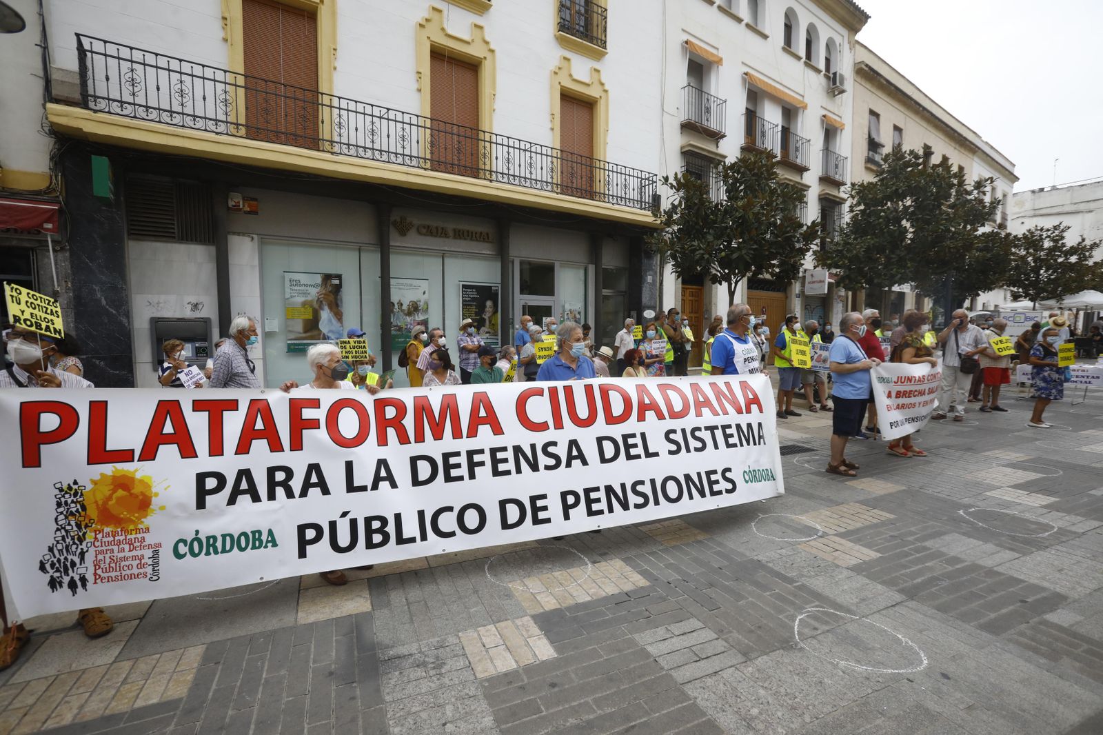 Concentración de la Plataforma Ciudadana para la Defensa del Sistema Público de Pensiones de Córdoba.