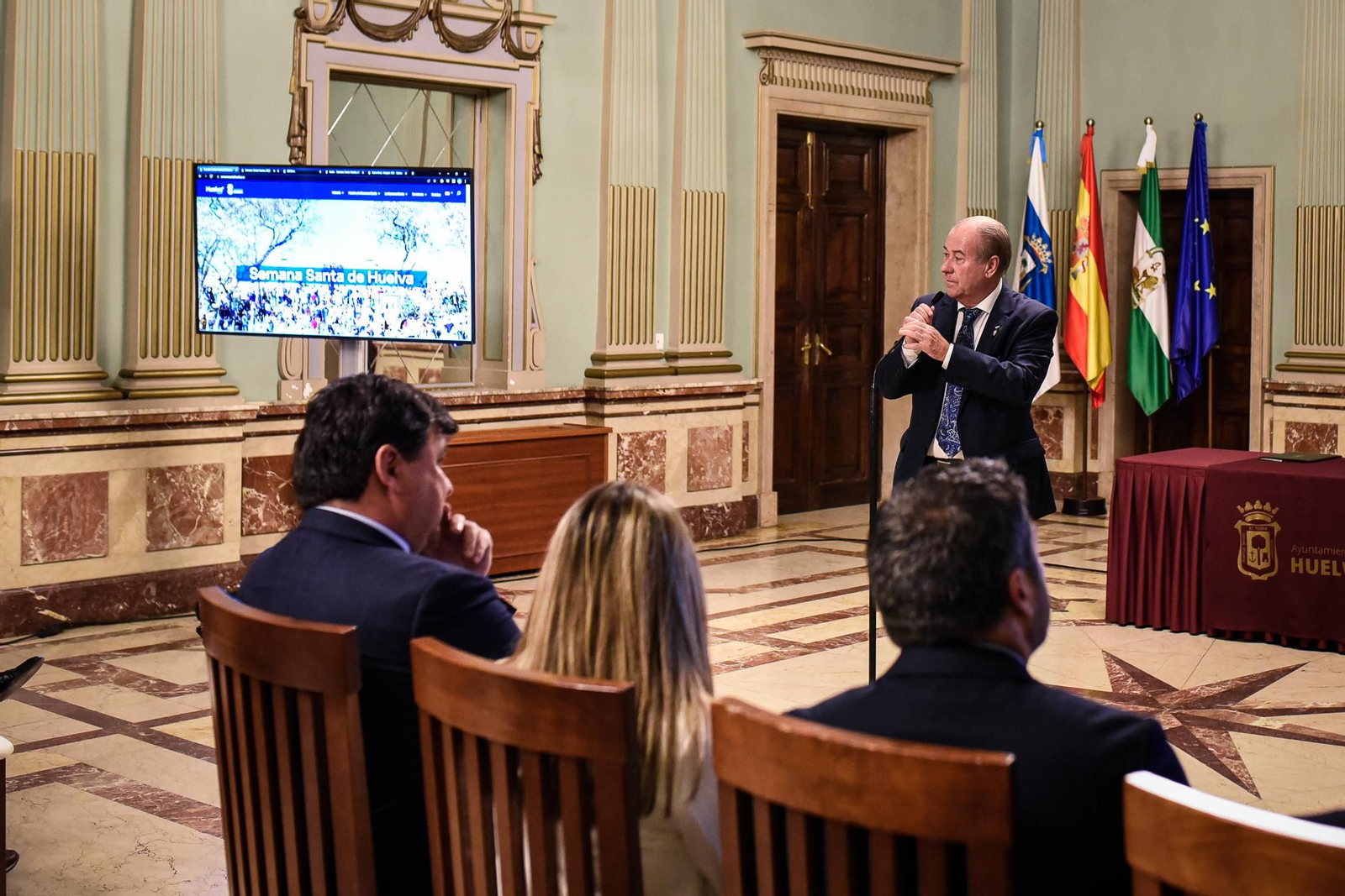 Imágenes de la presentación de la Web Turística Oficial de la Semana Santa de Huelva