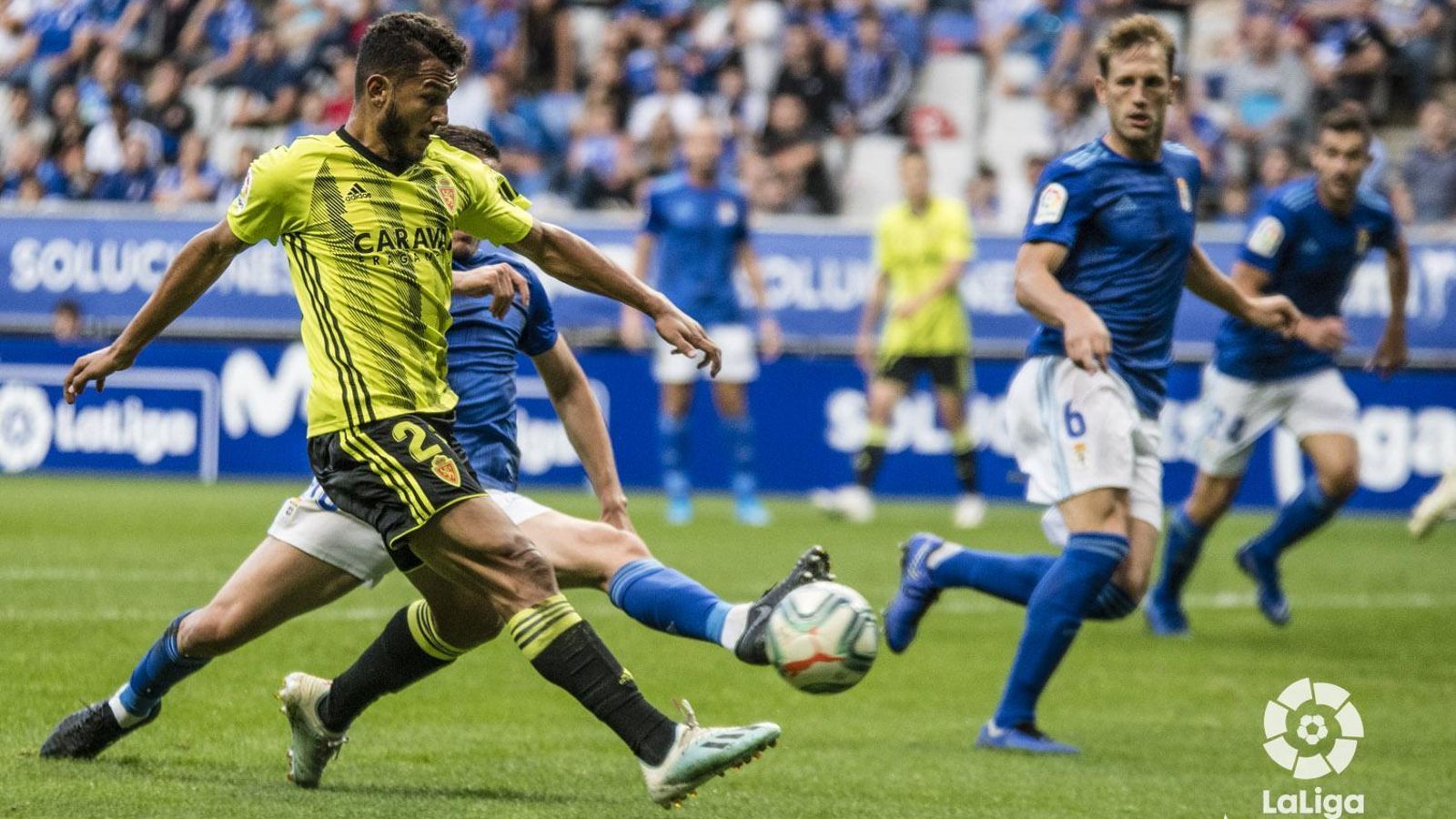 El delantero colombiano en su etapa en el conjunto maño.