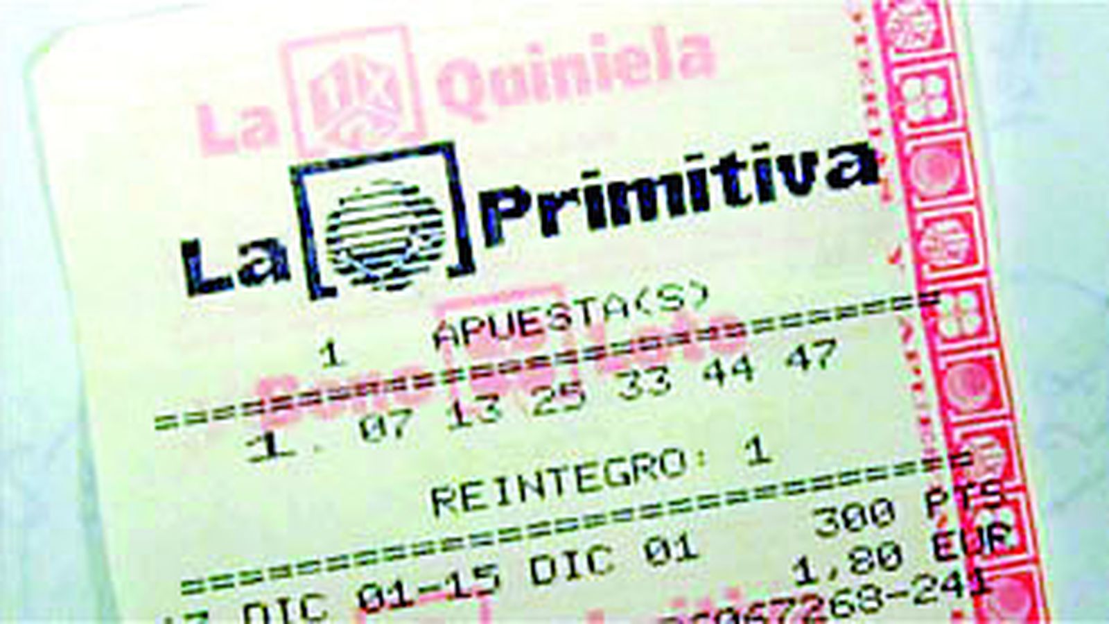 Boleto de La Primitiva.
