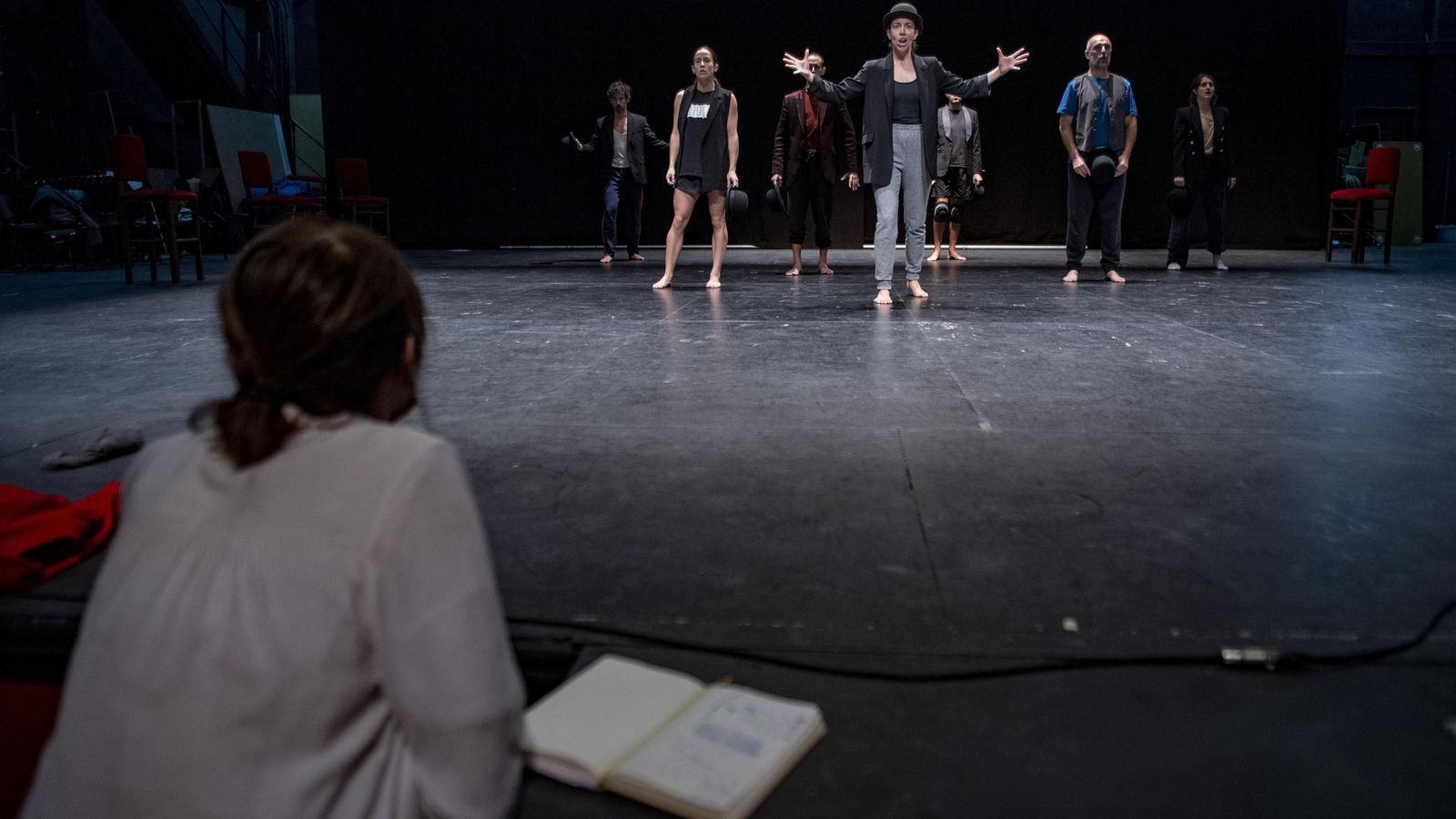 Isabel Vázquez en un ensayo de su último trabajo, creado en La Rinconada.