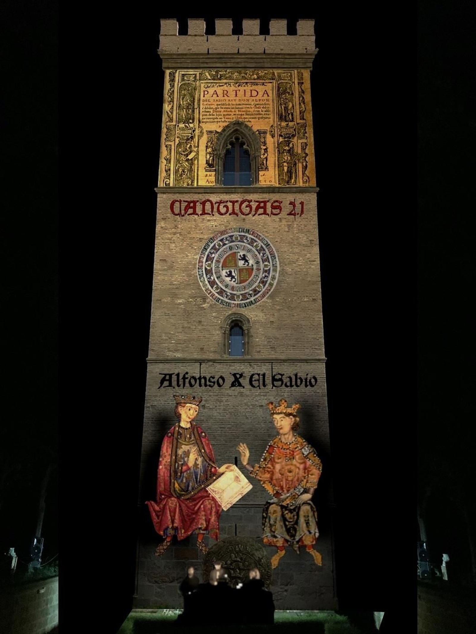 La renovada Torre de Don Fadrique acoge un mapping sobre las Cantigas de Alfonso X.