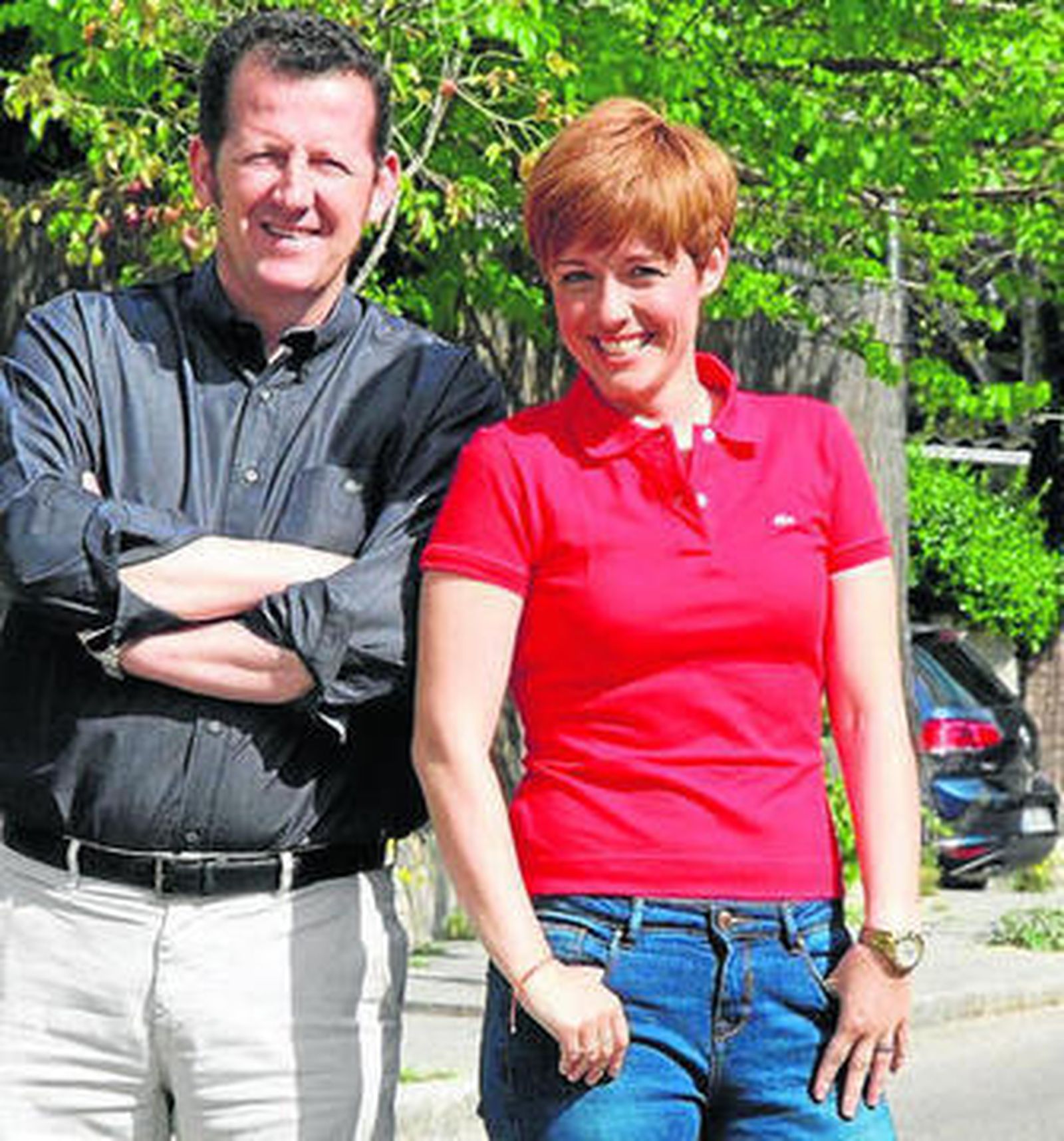 García Hirschfeld con Marta Solano, presentadores de 'Seguridad vital'.